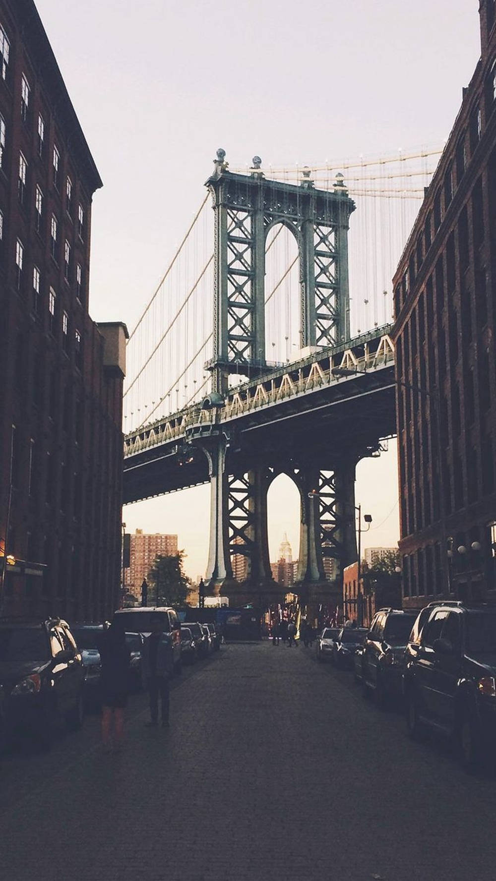 Download Brooklyn Bridge In New York Skyline iPhone Wallpaper