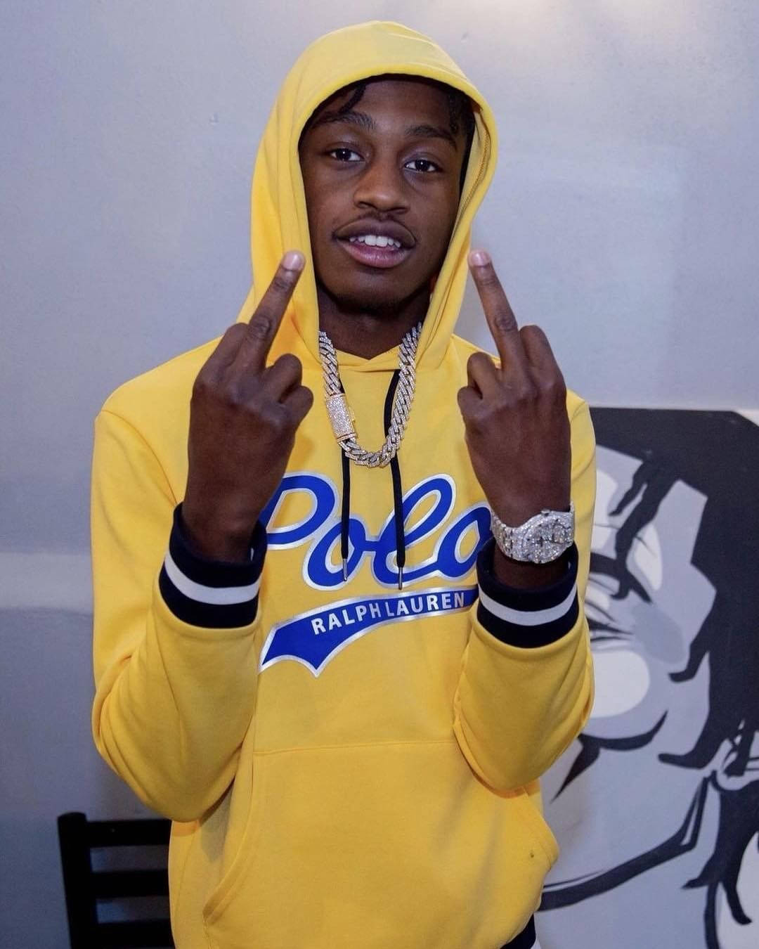 Download Lil Tjay Yellow Hoodie Wallpaper