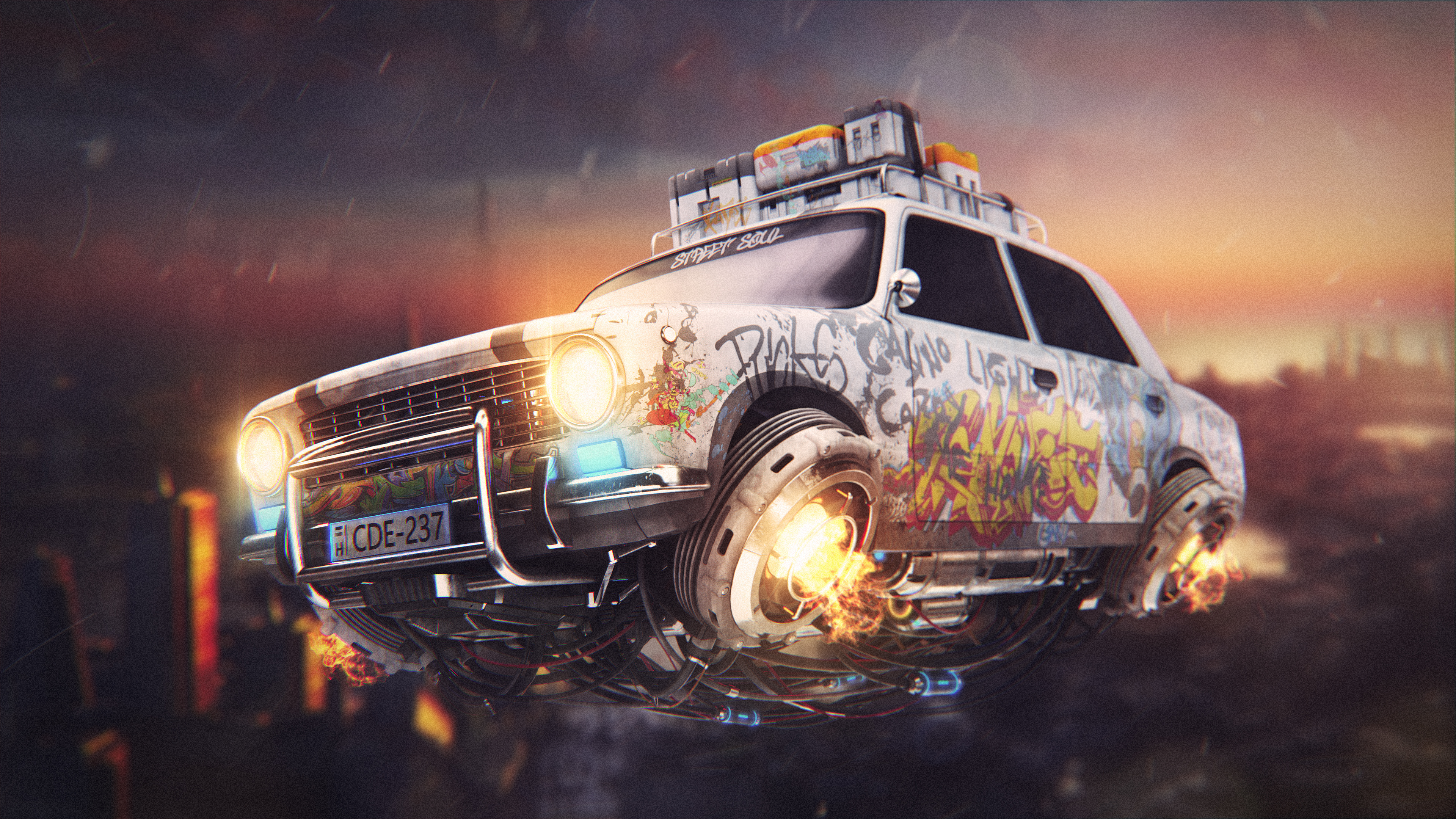 Graffiti Cyberpunk Car 4k Wallpaper, HD Cars Wallpaper, 4k Wallpaper, Image, Background, Photos and Picture