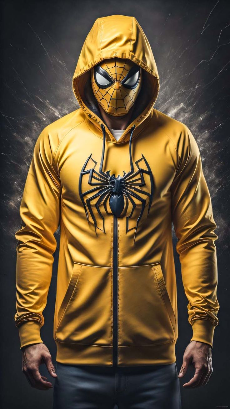 Yellow Hood Spiderman iPhone Wallpaper 4K