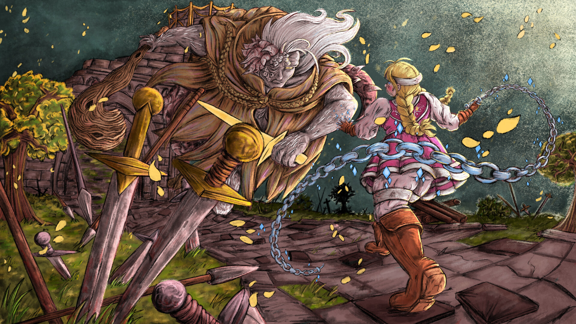 Margit Vs the Tarnished Ring Illustration