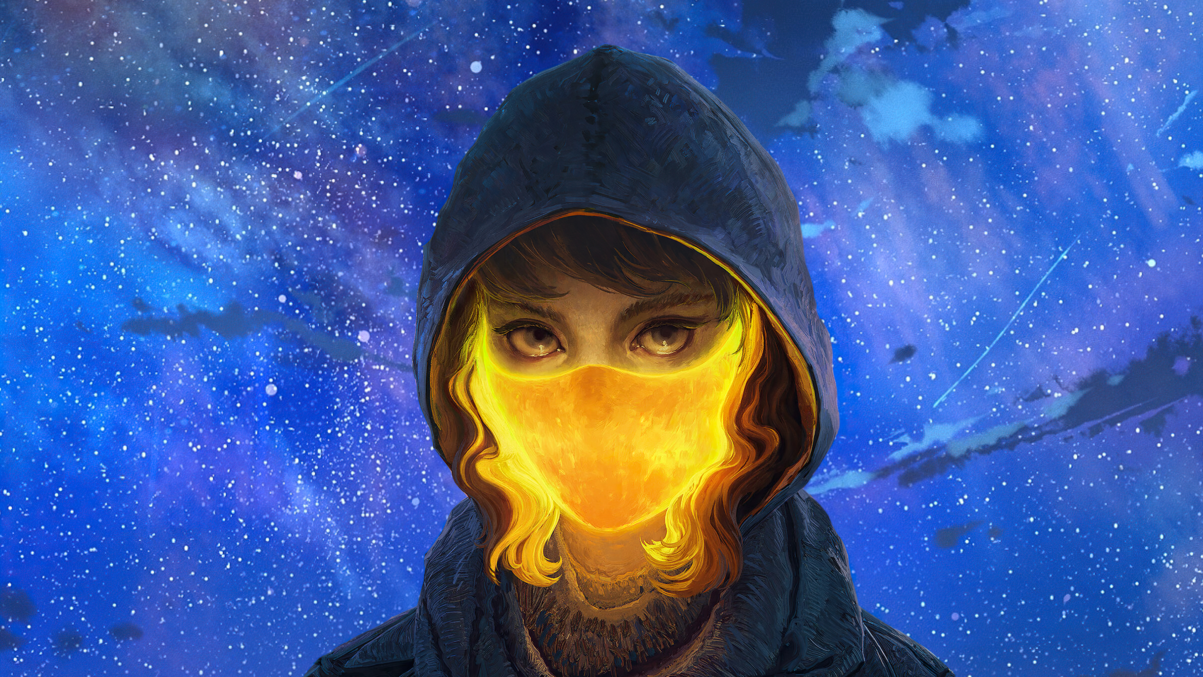 Hoodie Fire Mask Wallpaper, HD Artist Wallpaper, 4k Wallpaper Image, Background, Photos and Picture