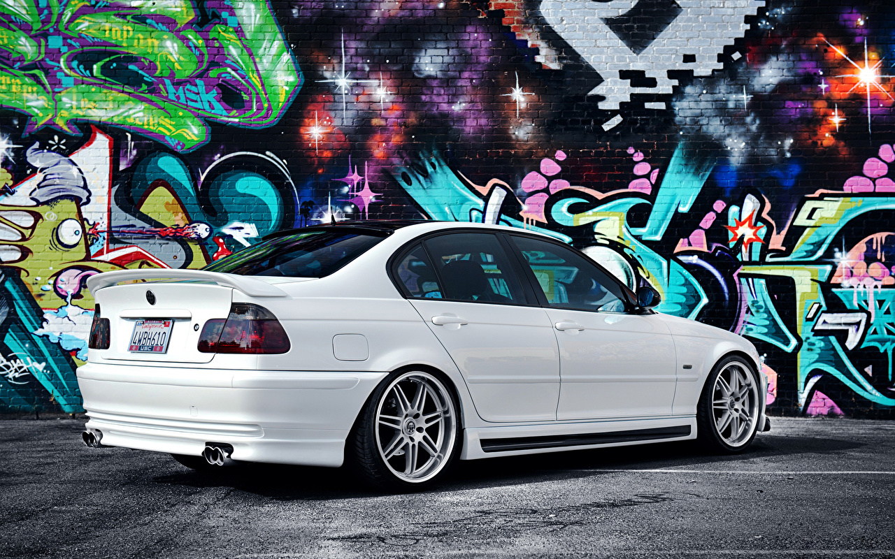 Picture BMW White Graffiti Cars