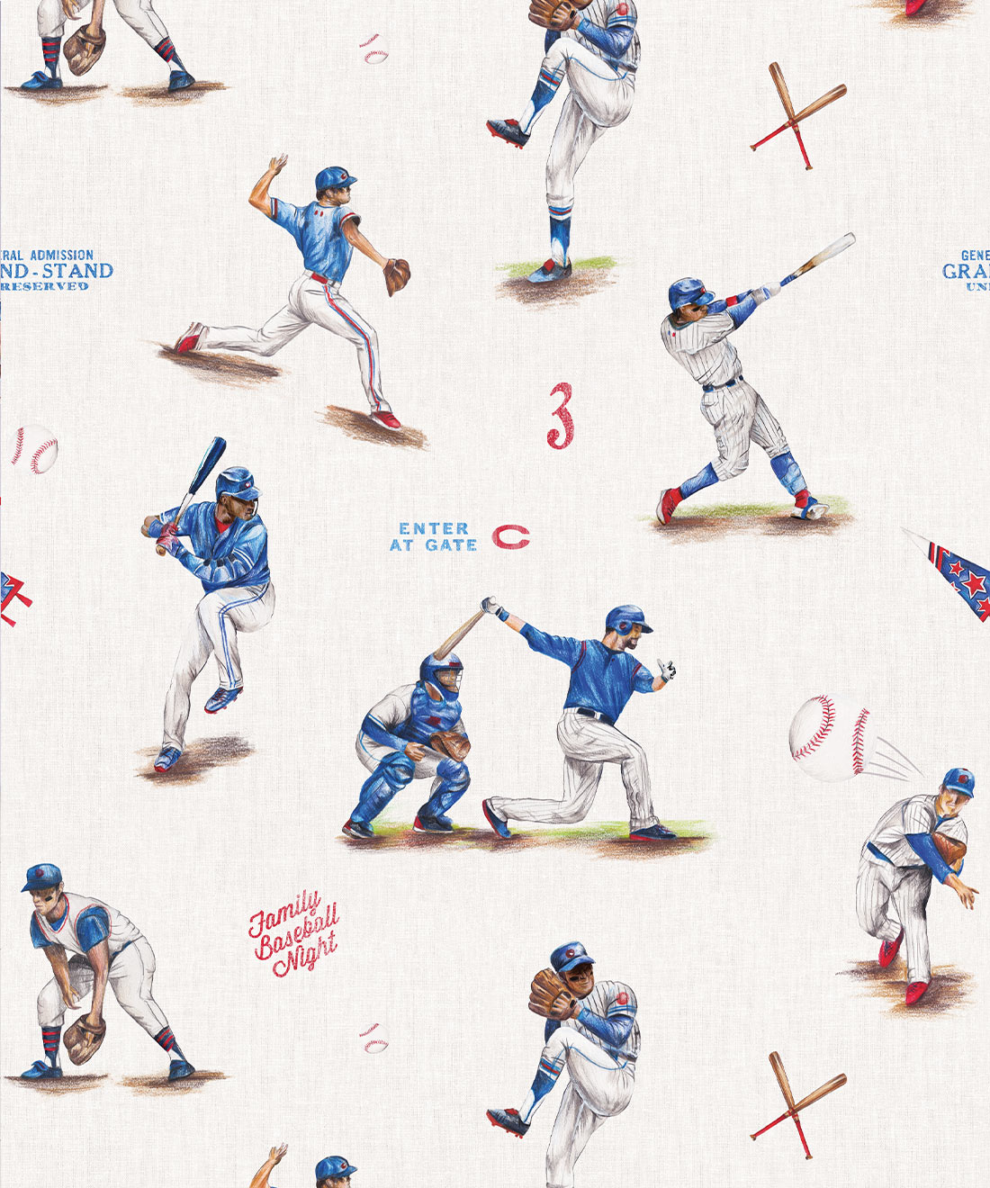 Baseball Wallpaper • Vintage Sports Decor USA
