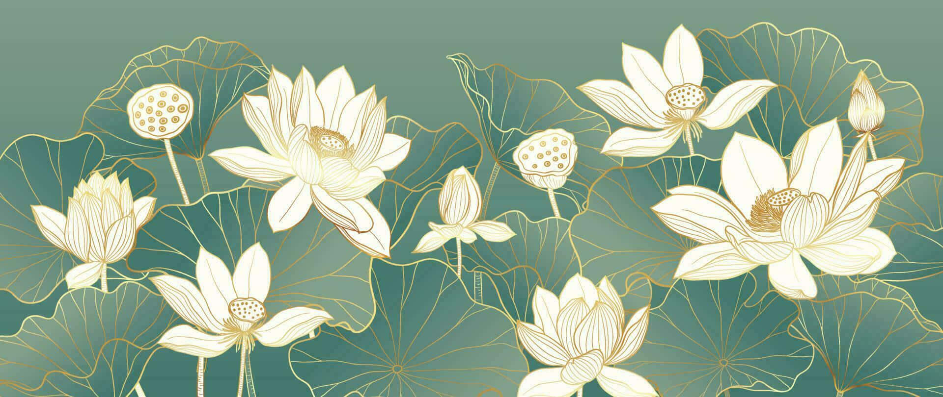 Download Elegant Lotus Flowers Illustration Wallpaper