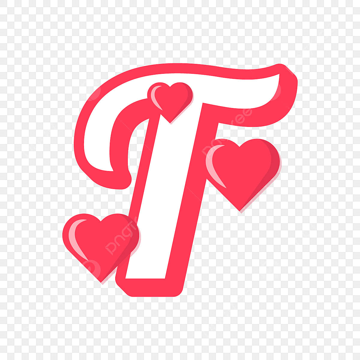 Letter T With Red Heart Valentine Day, Red, Valentine, Love PNG and Vector with Transparent Background for Free Download