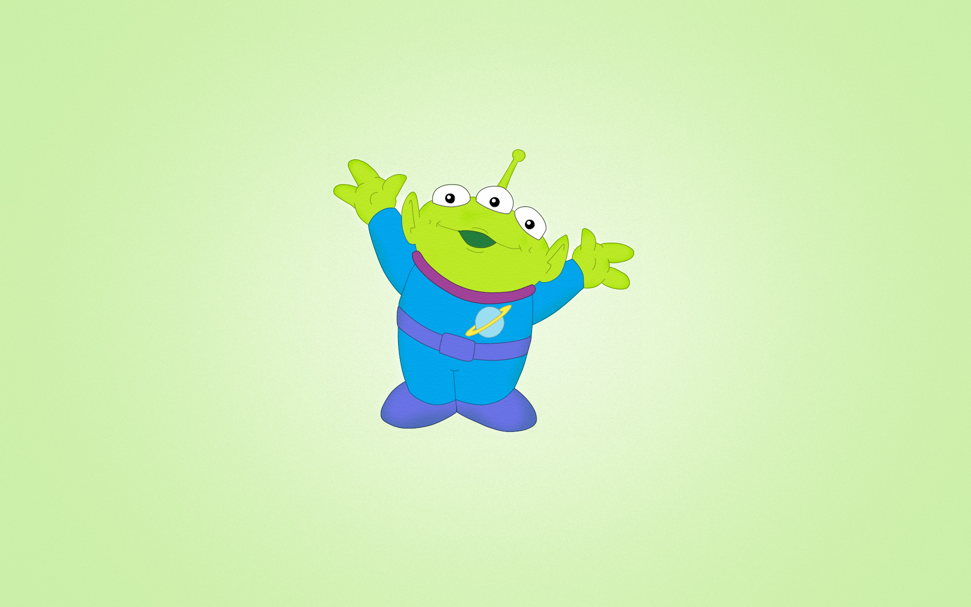 Wallpaper green, toy, minimalism, alien, light background, Alien, Toy story, joyful for mobile and desktop, section минимализм, resolution 1920x1200