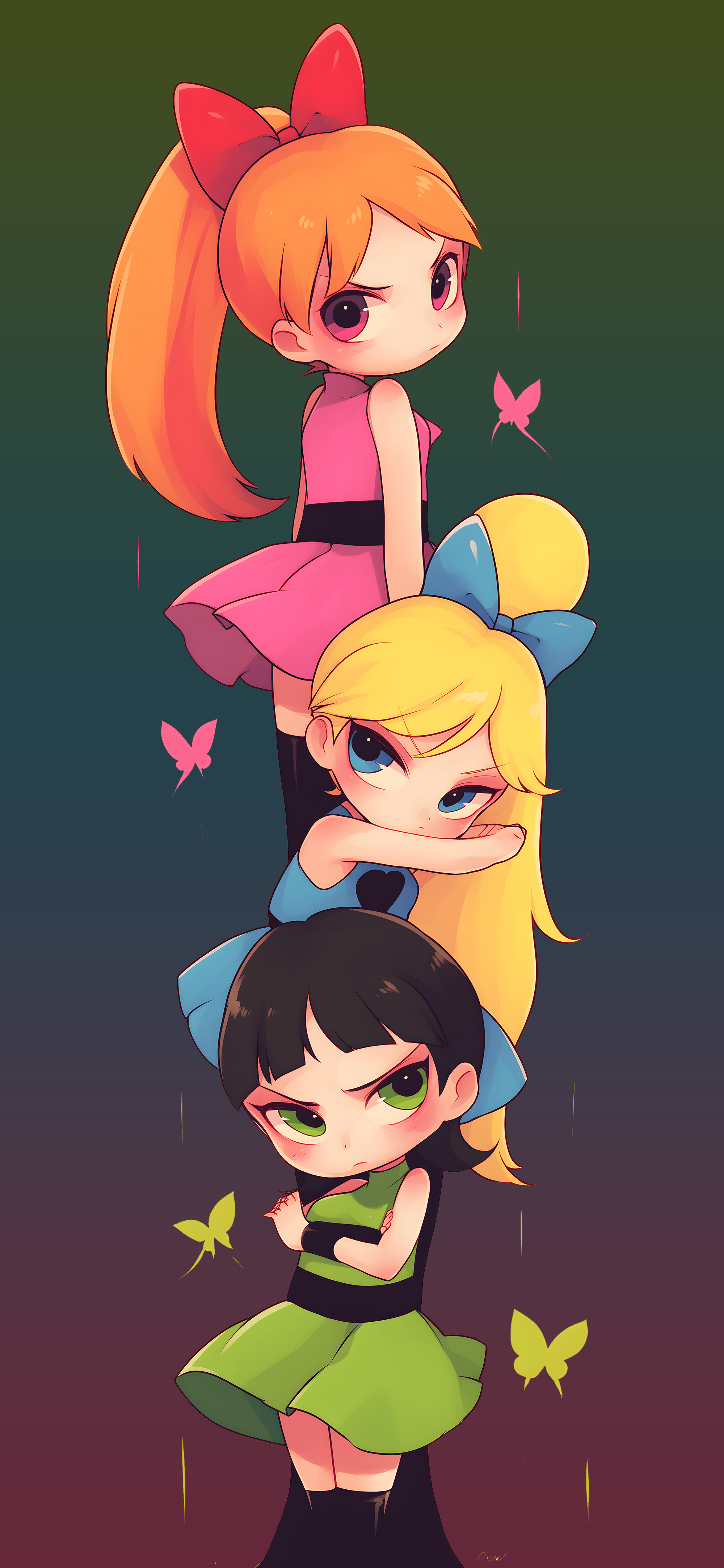 Powerpuff Girls Chibi Style Wallpaper Cartoon Wallpaper