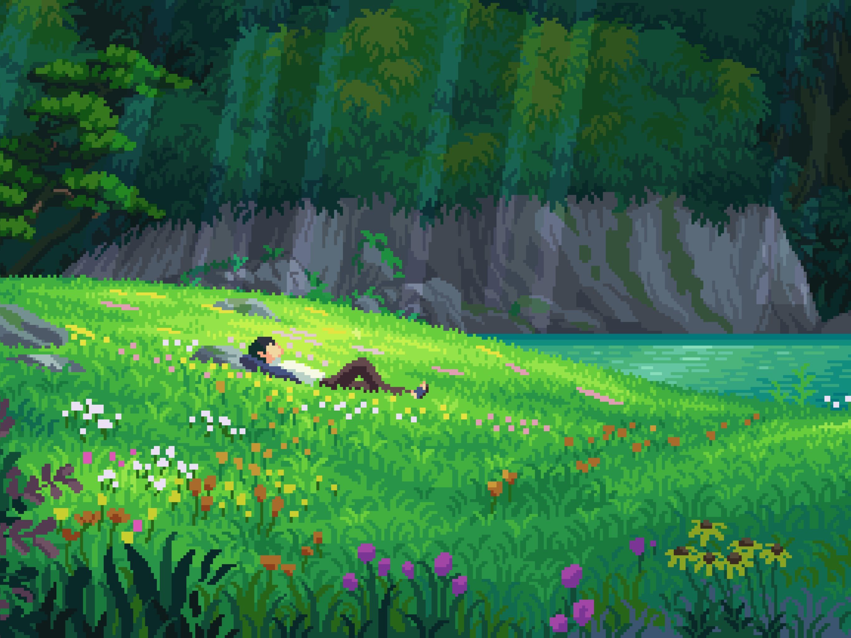 Green Pixel Art Wallpaper, HD Green Pixel Art Background on WallpaperBat