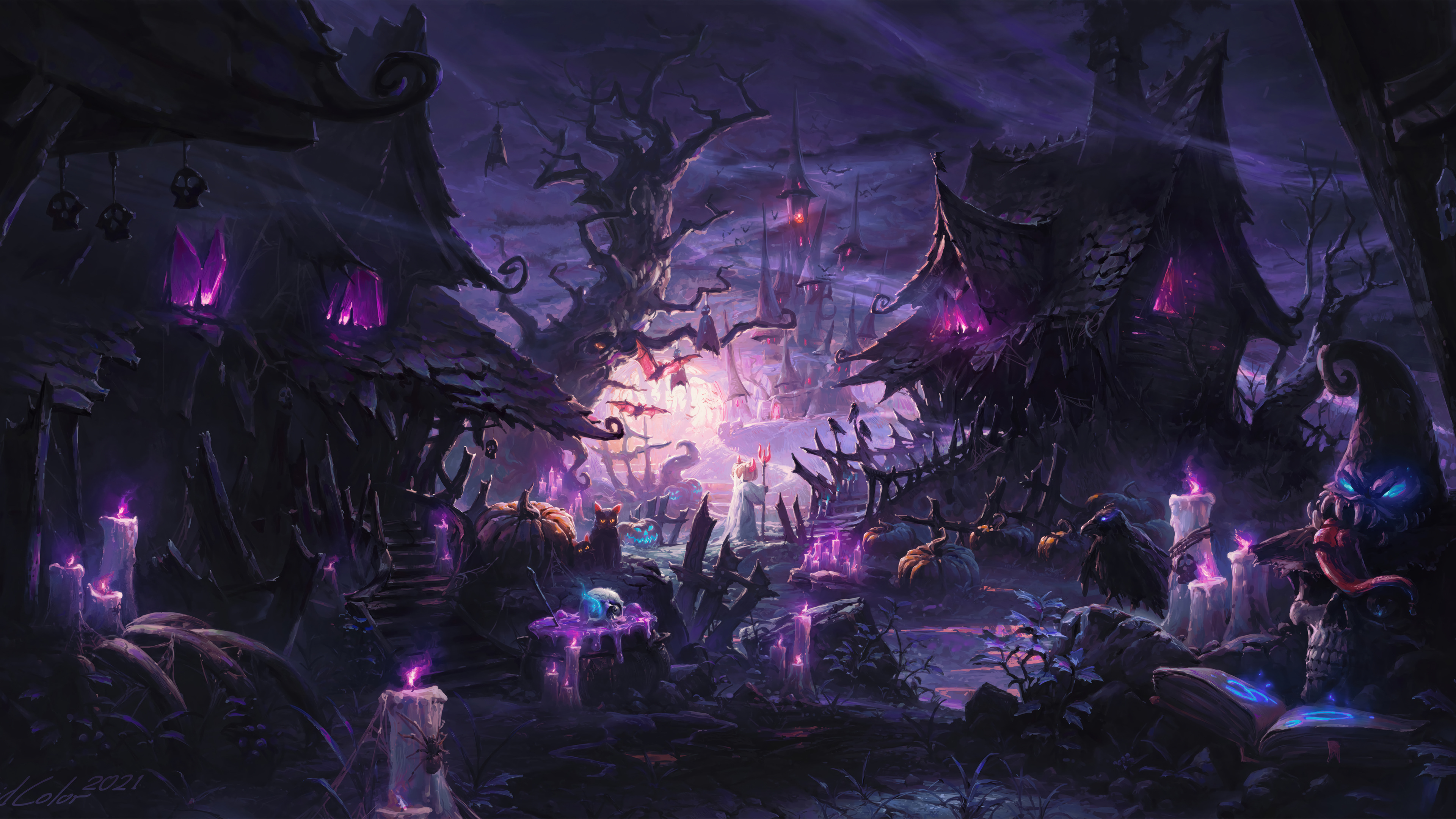 Halloween Village Wallpaper 4K HD PC m