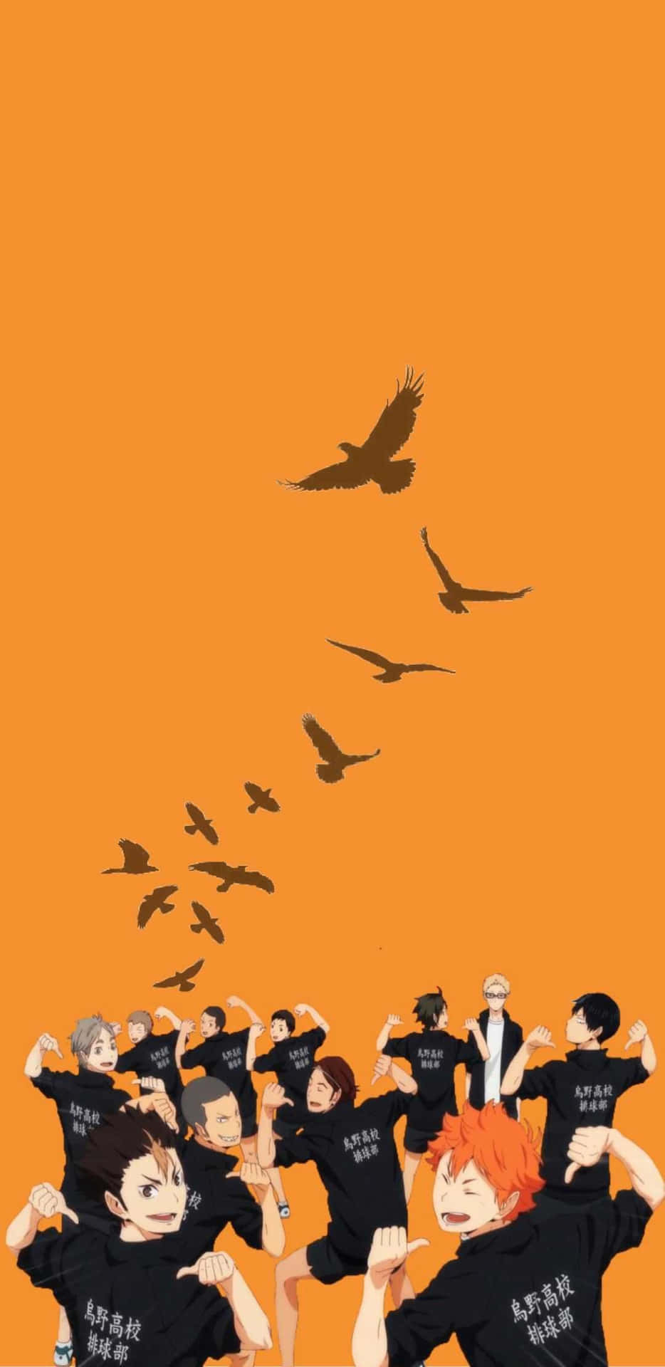 Download Fly high with the Karasuno team! Wallpaper