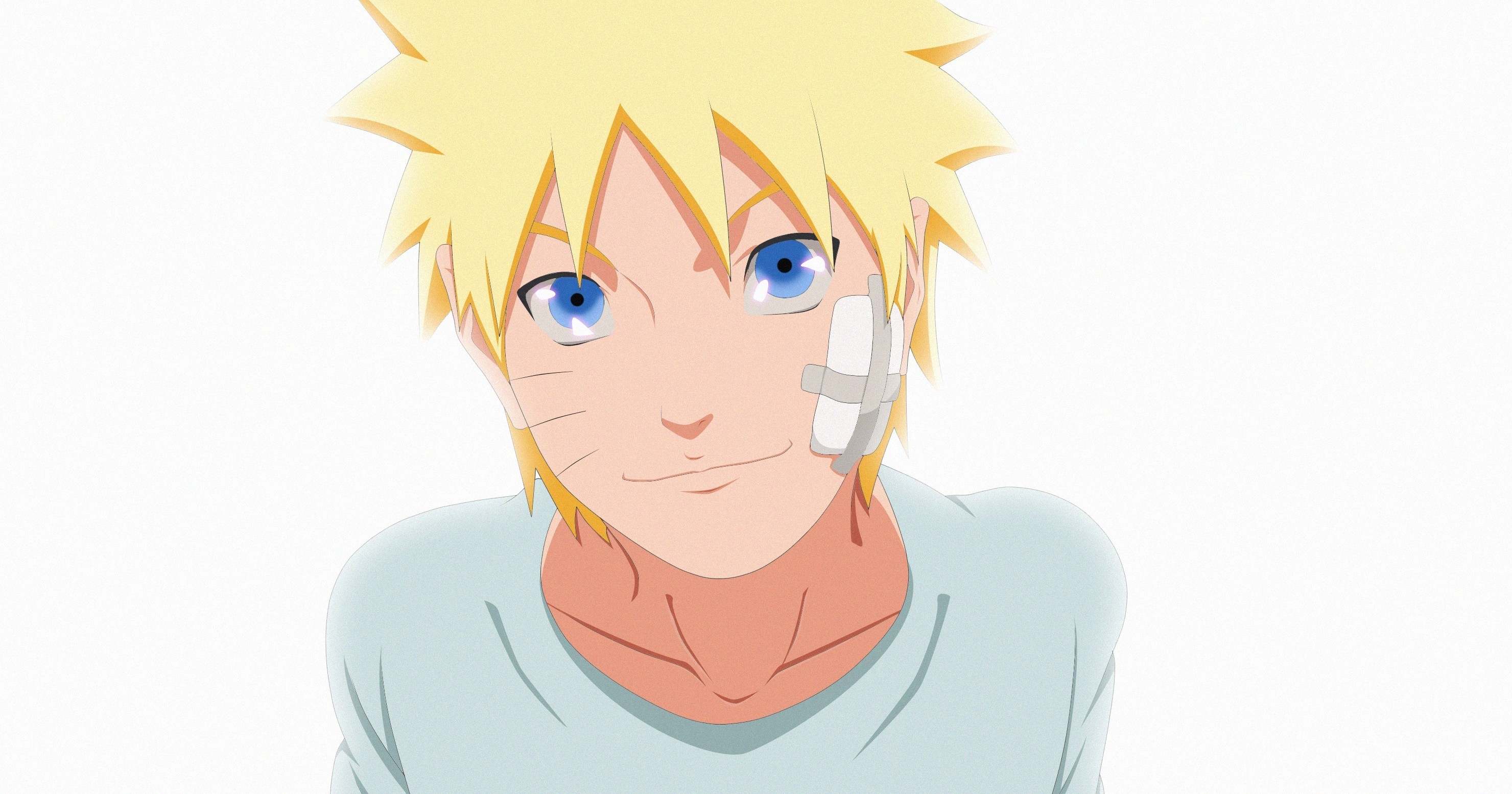 Wallpaper white, game, happy, Naruto, smile, anime, blue eyes, man for mobile and desktop, section сёнэн, resolution 2960x1555