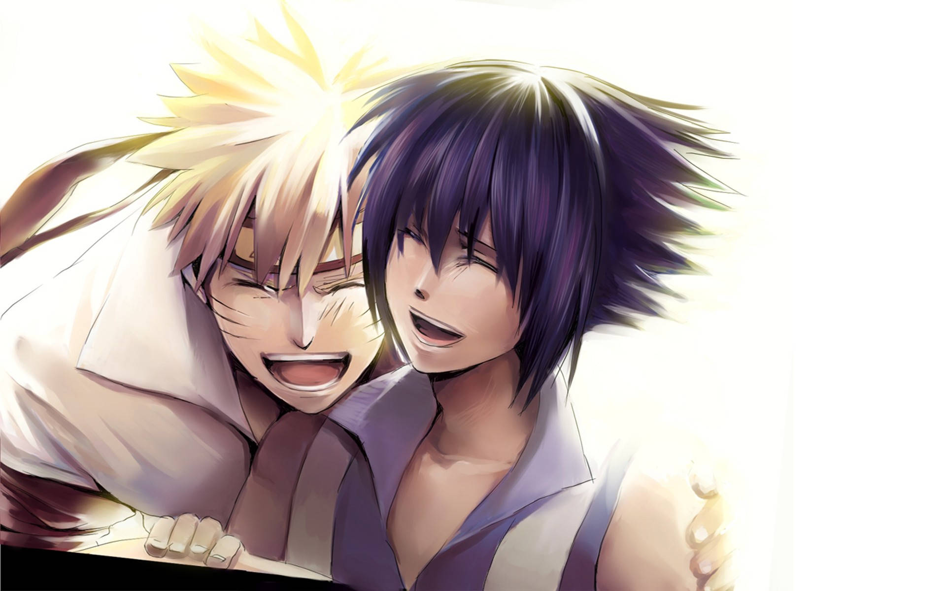 Download Naruto And Sasuke Smile Background