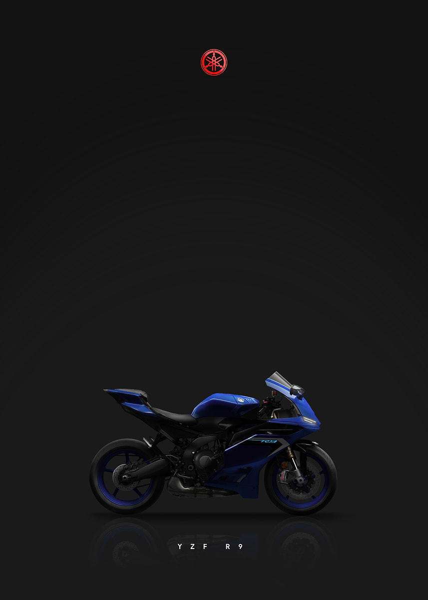 Yamaha YZF R9 Motorcycle' Poster, Picture, Metal Print, Paint By Pxlsm Studio