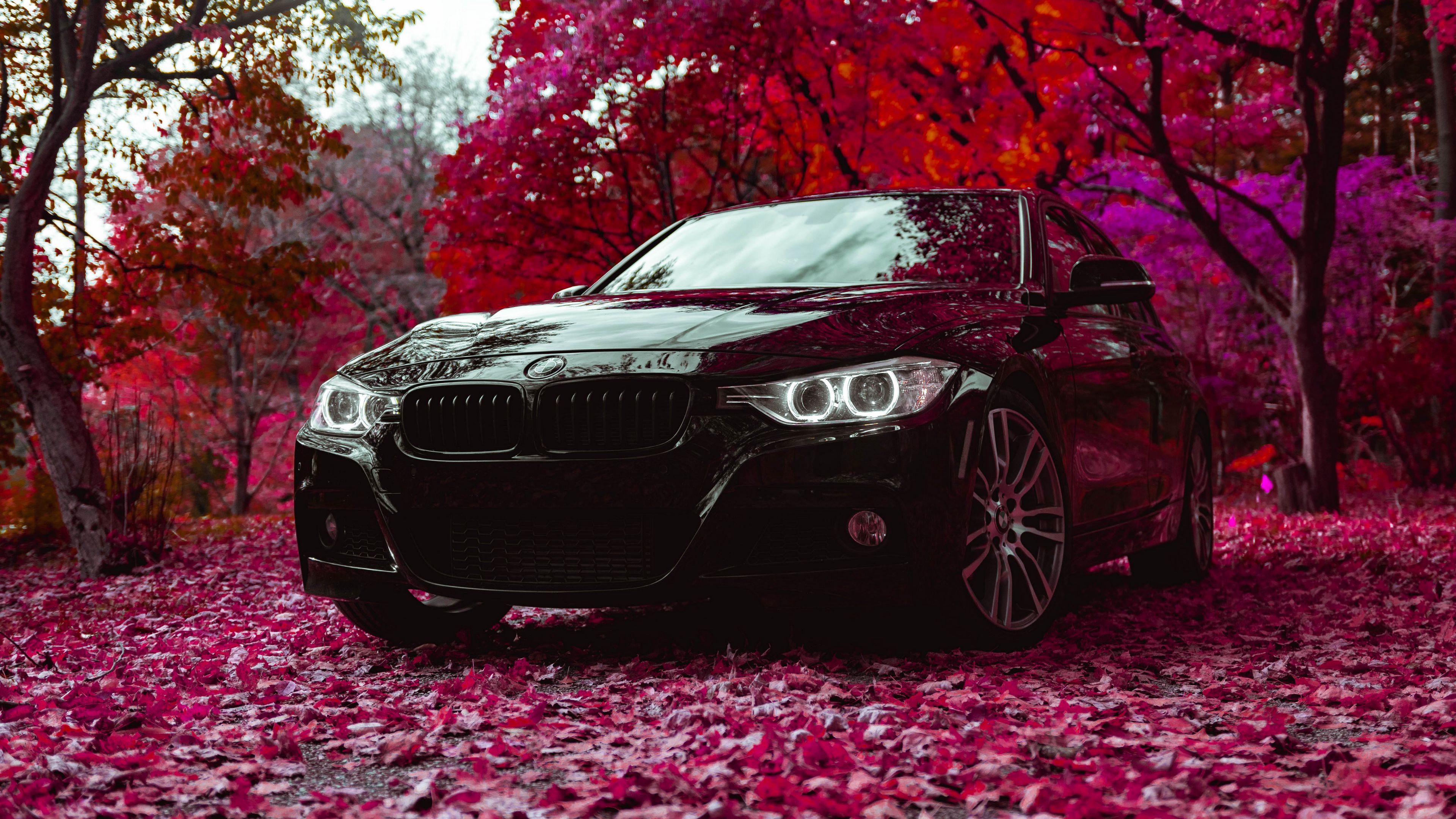 Download wallpaper 3840x2160 bmw f30 335i, bmw, car, black, front view 4k uhd 16:9 HD background