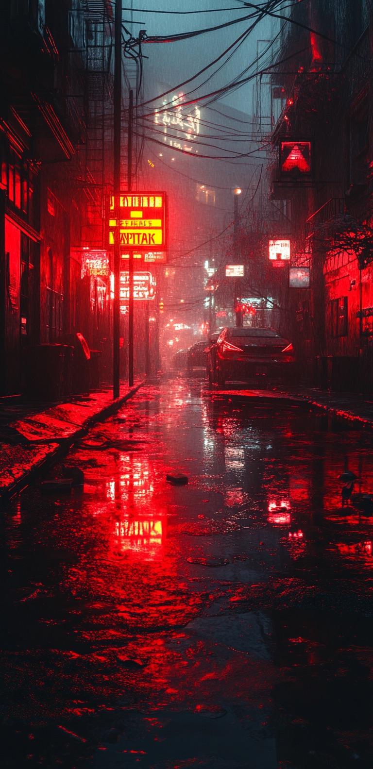 A set of Cyberpunk Wallpaper sized for the 16 Pro
