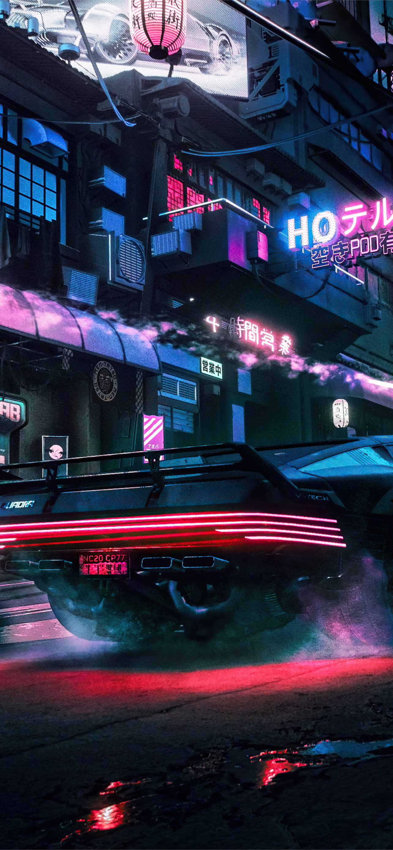 night chase in little china cyberpunk 2077 iPhone Wallpaper Free Download
