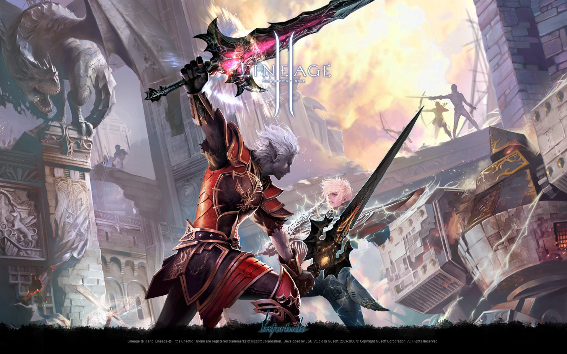 Sword fighting lineage 2 dark and light elf for your phone