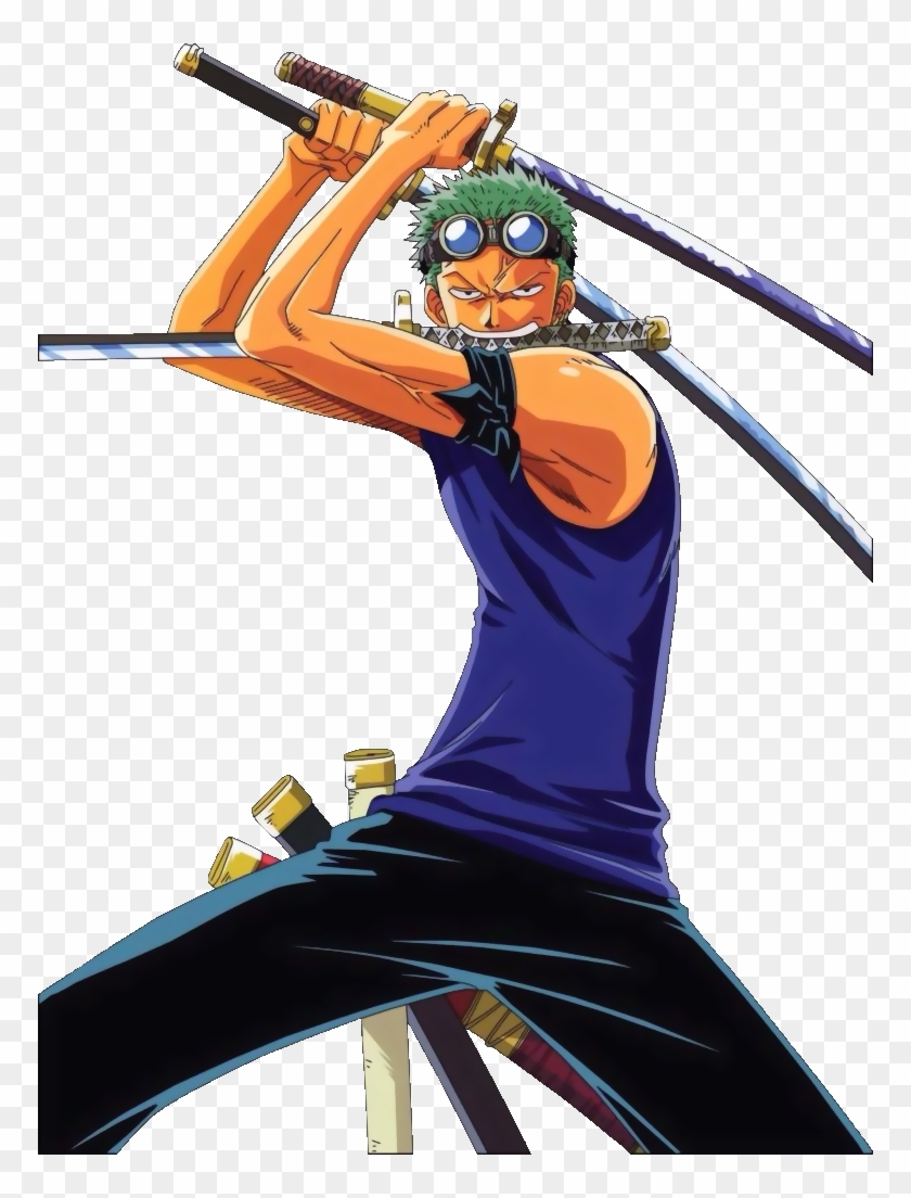 Roronoa Zoro As He Appears In The Skepiea Arc Piece Character With Swords Transparent PNG Clipart Image Download
