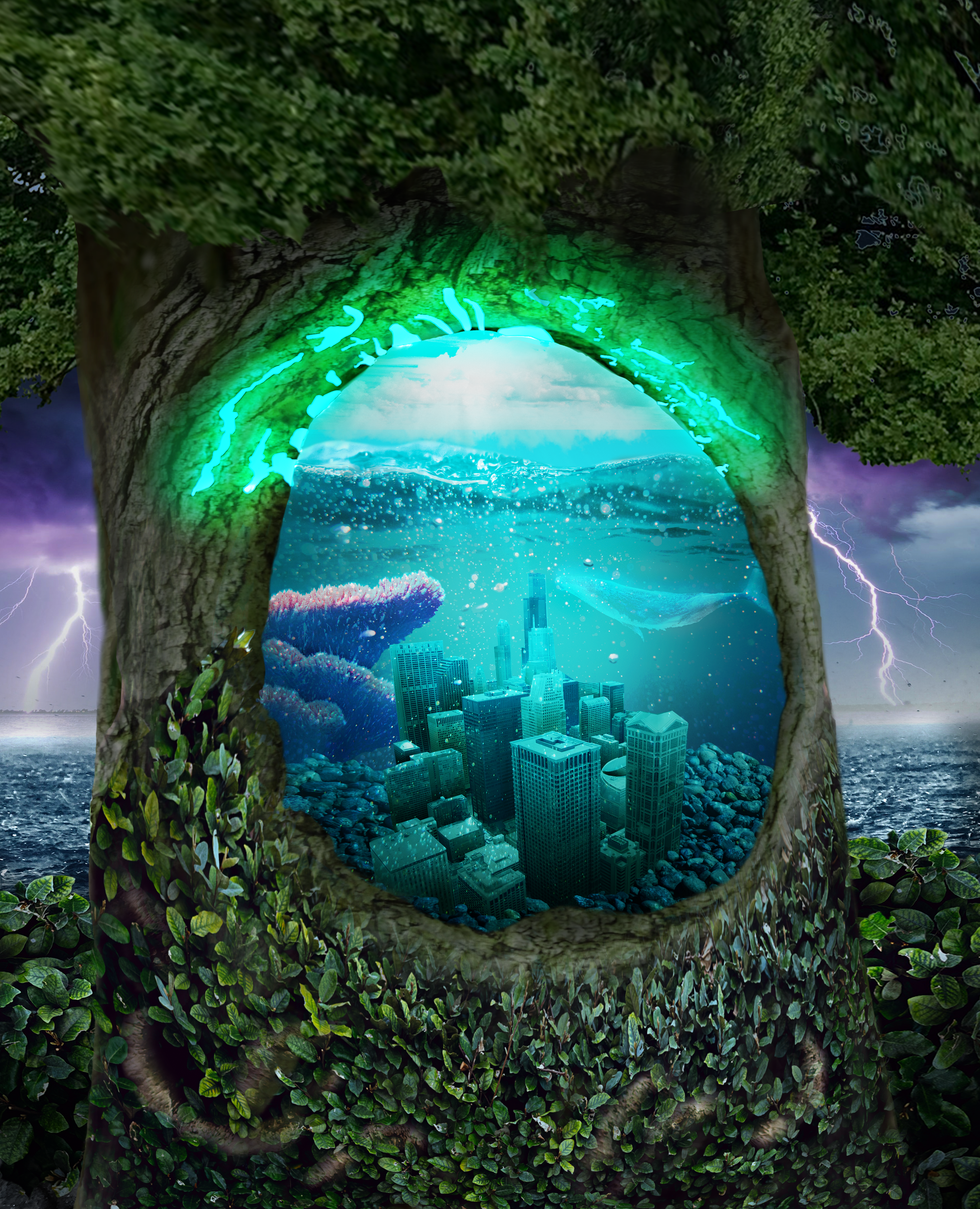 Fish bowl idea transformed into a fantasy artwork