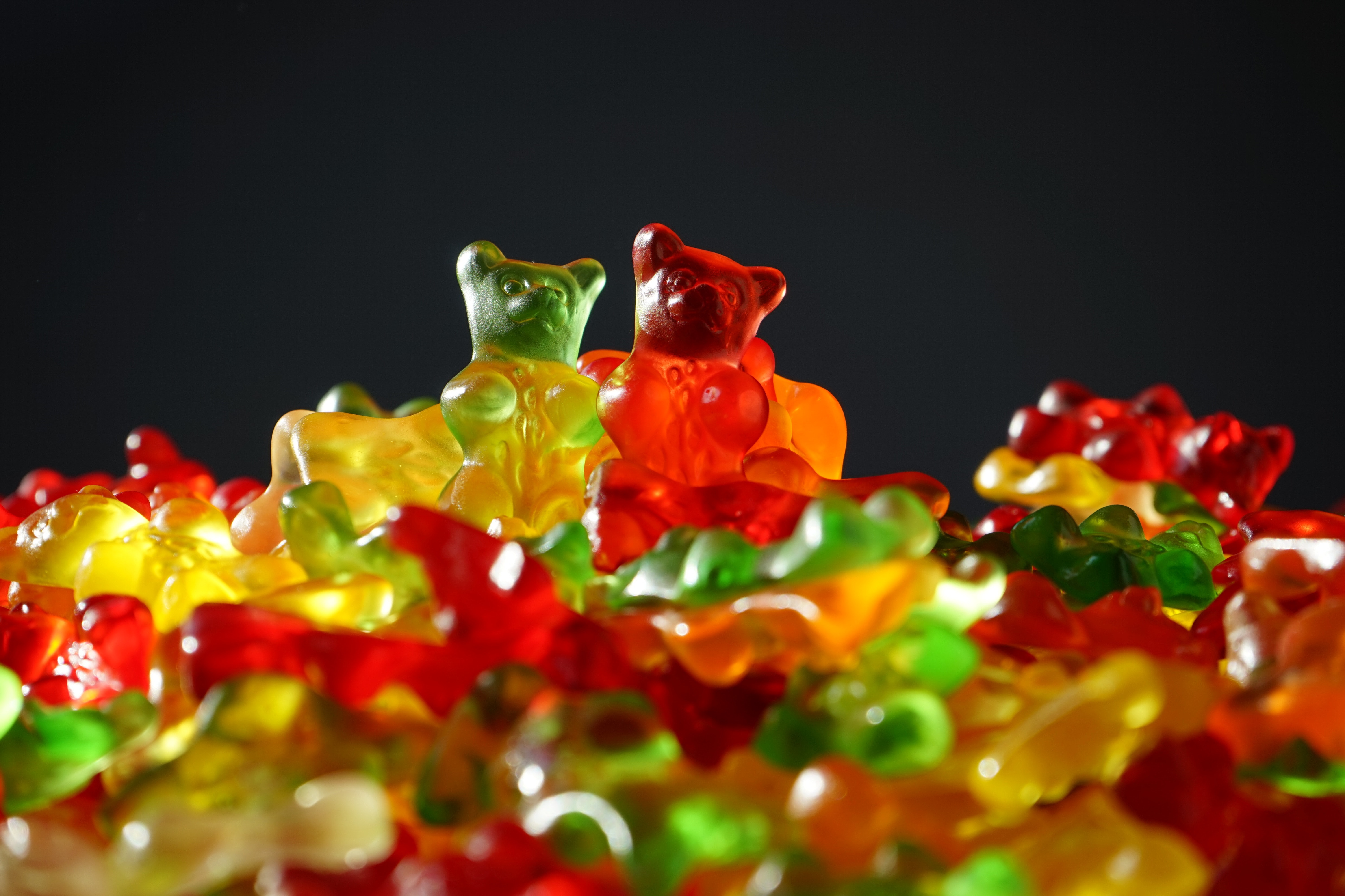Free Image, gummi candy, gummy bear, confectionery, wine gum, food, macro photography 6000x4000