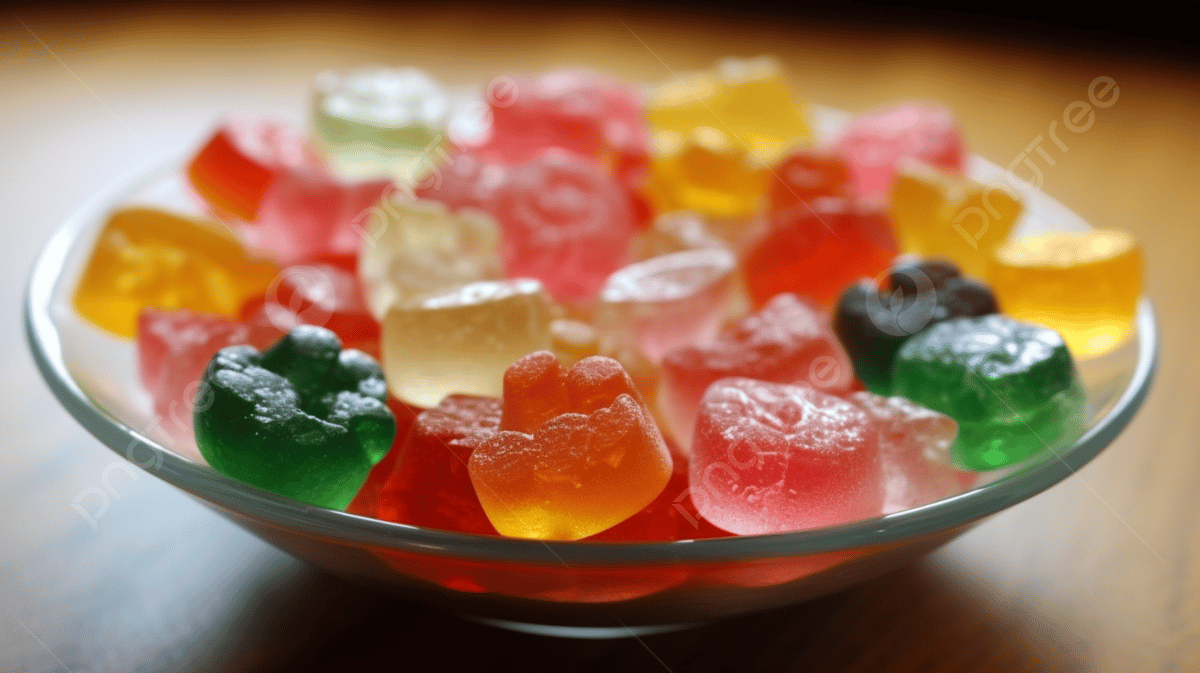 Gummy Bears Are In A Bowl On A Table Background, Gummy Candy, Food, Gummi Candy Background Image And Wallpaper for Free Download