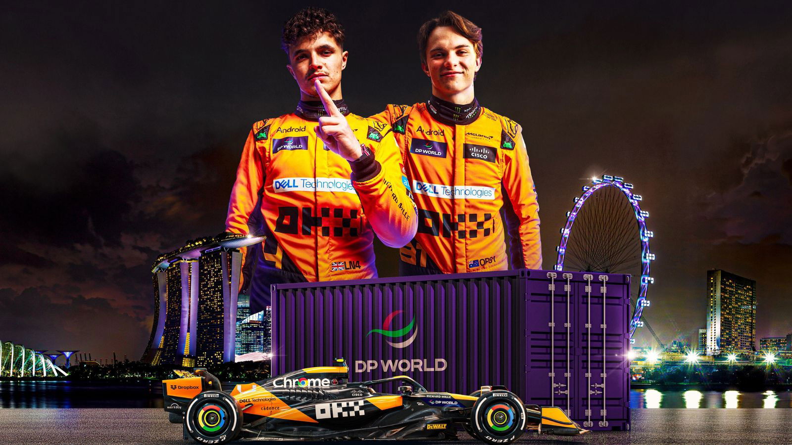 Lando Norris, Oscar Piastri star in heartstopping new DP World film shot in SG