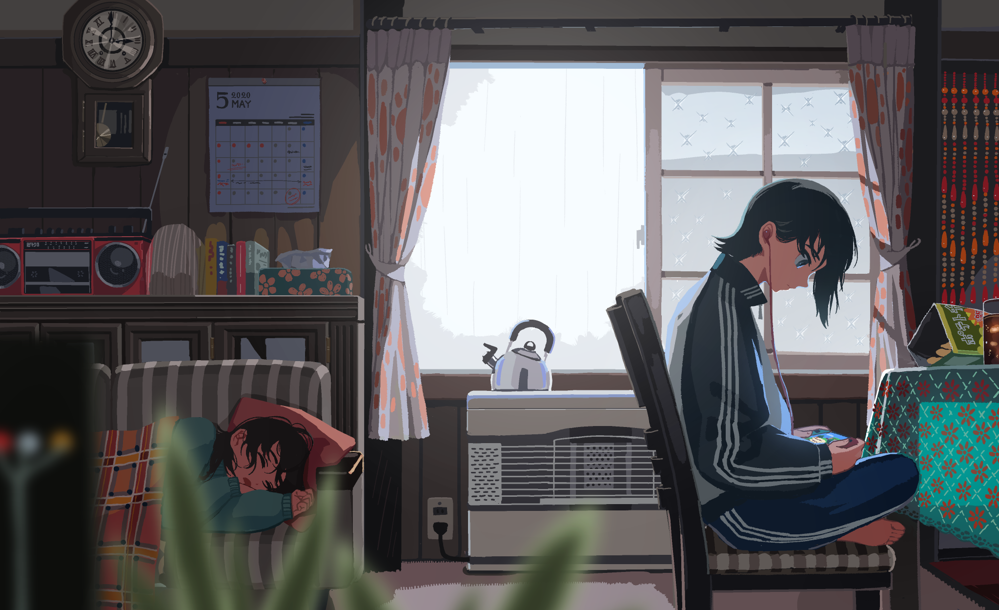 Cozy Lofi Anime Room HD Wallpaper