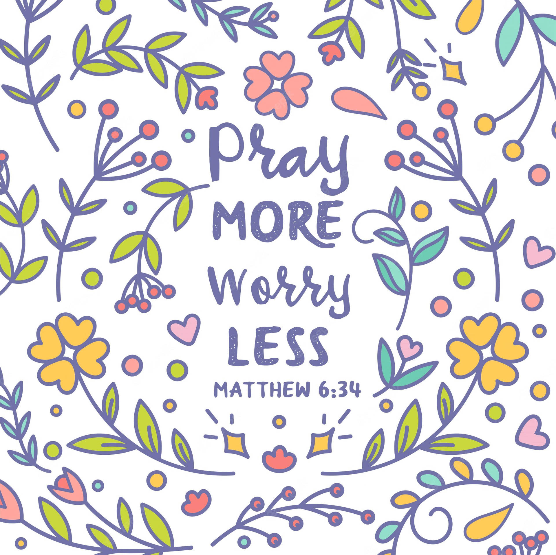 Download Prayerful Bible Quote Wallpaper