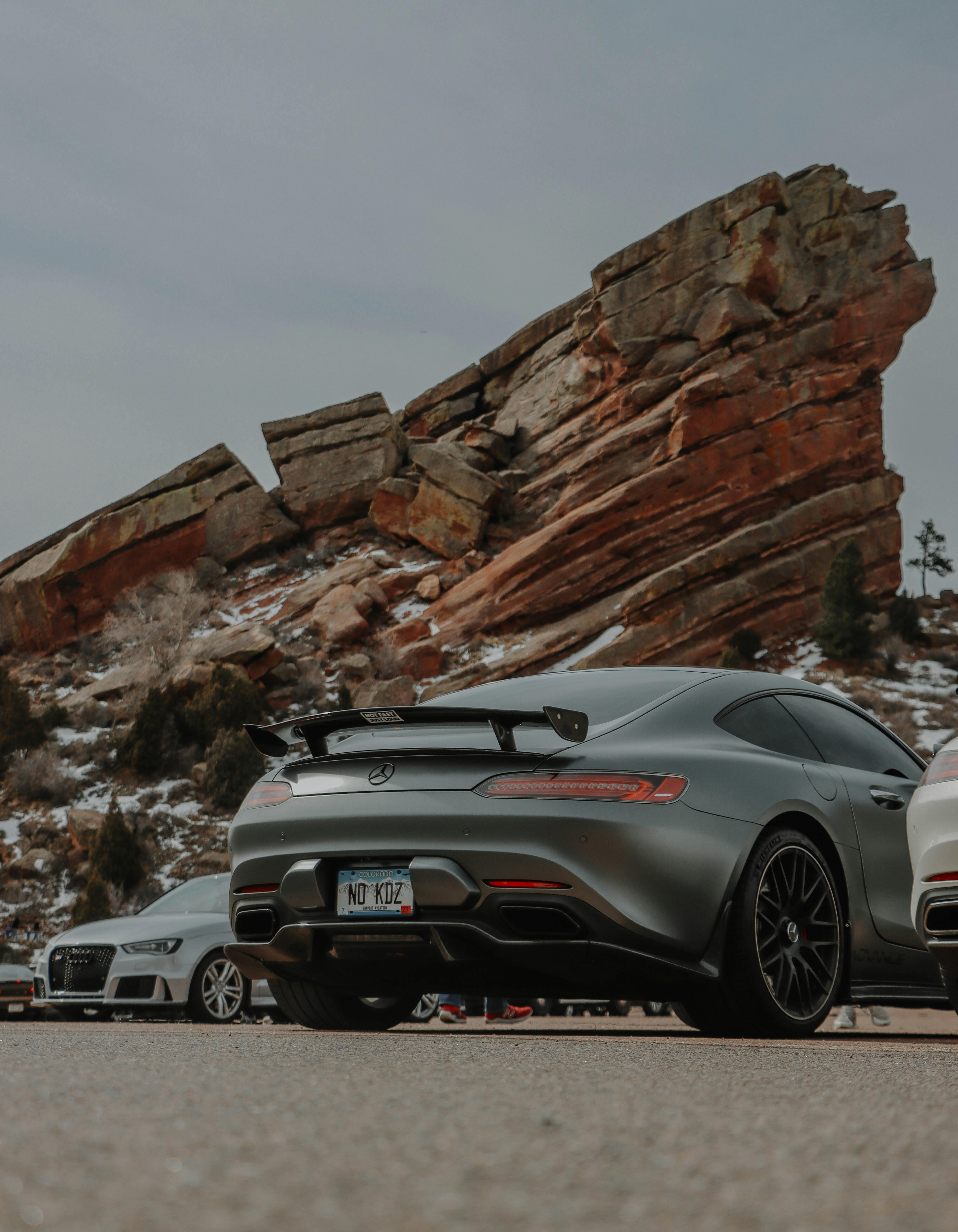 Mercedes AMG GT on a Parking Lot at Red Rocks, Colorado, USA · Free