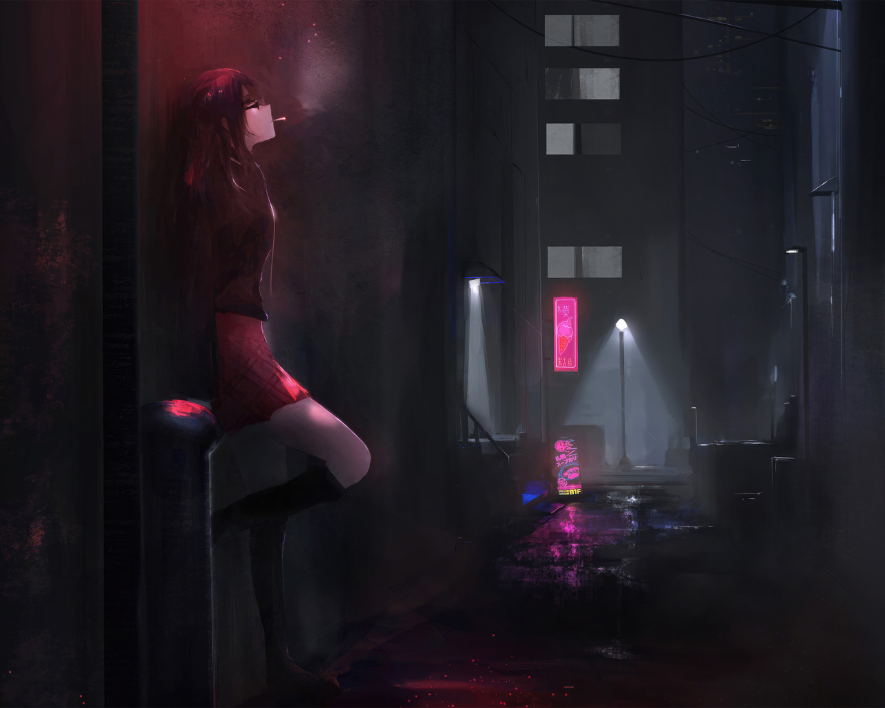 Anime Girl In Dark Alley Wallpaper, 1280x1024 Resolution HD 4k Wallpaper, Image, Background, Photos and Picture