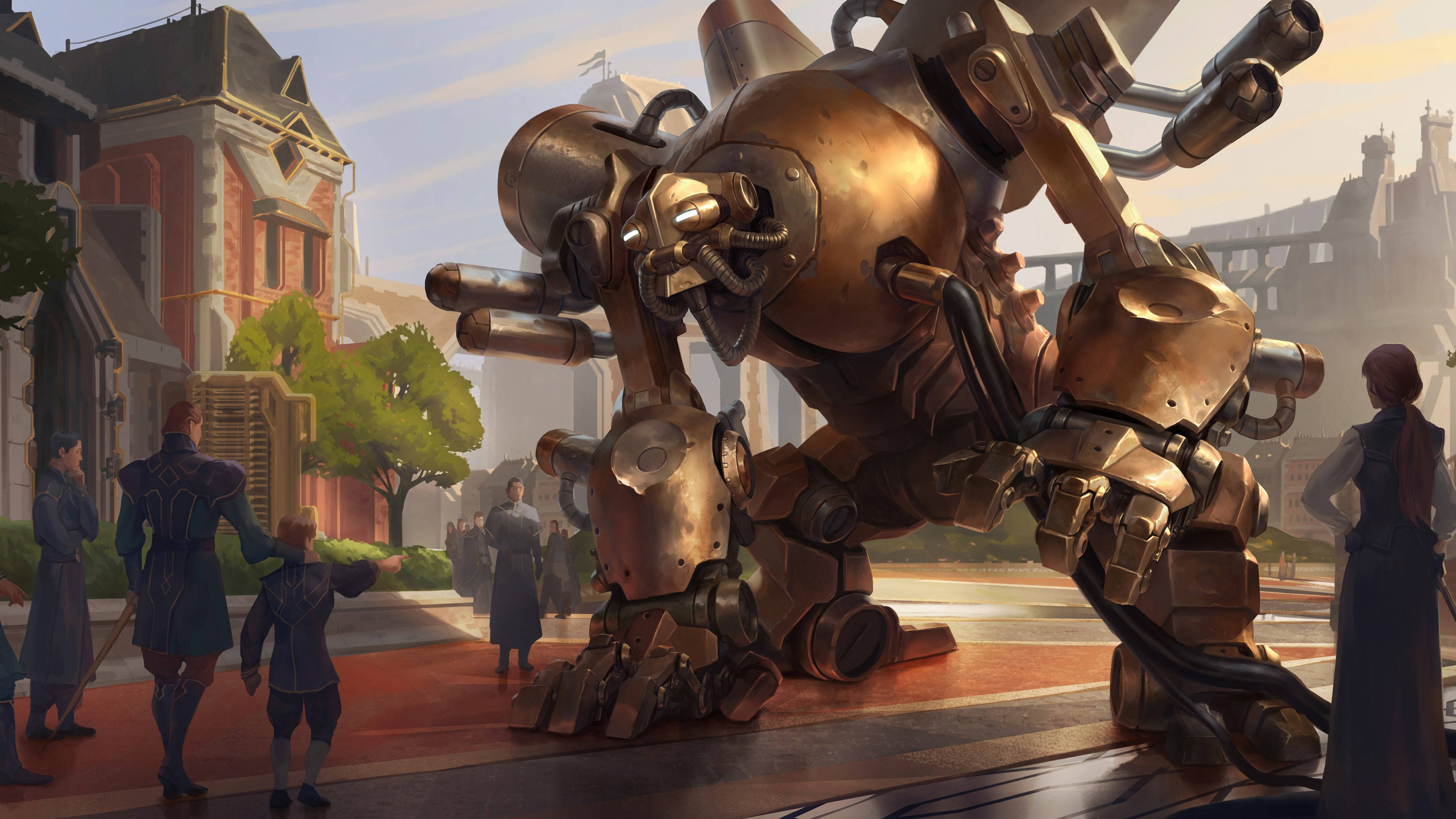 Download Full 4k Steampunk Giant Robot Wallpaper