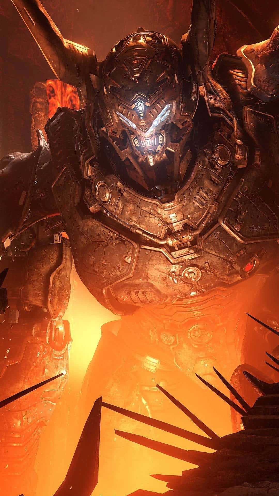 Download A Video Game With A Giant Robot In The Background