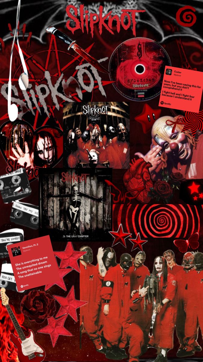 Slipknot wallpaper in red and black
