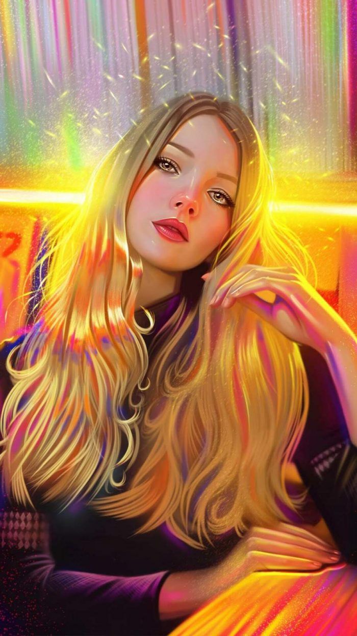 Blonde Girl Beautiful Art