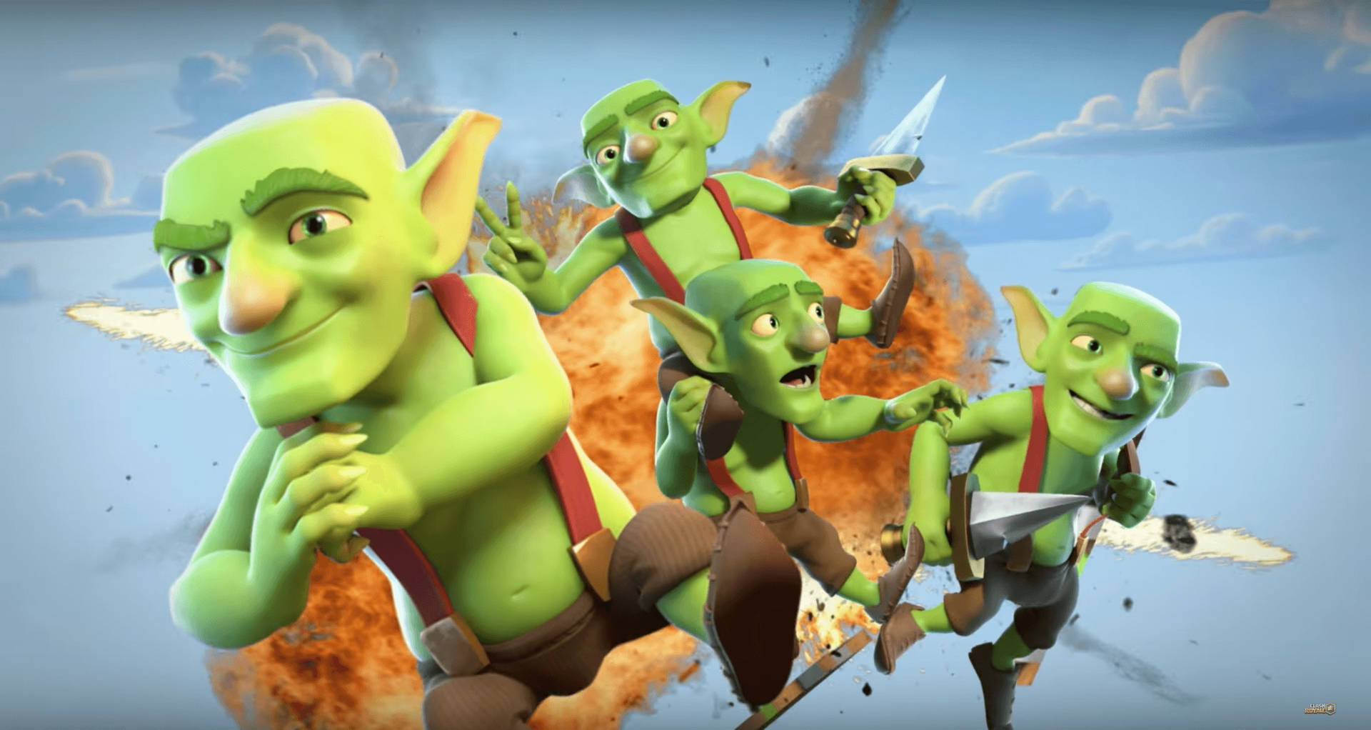 Download Four Goblins Clash Of Clans Wallpaper