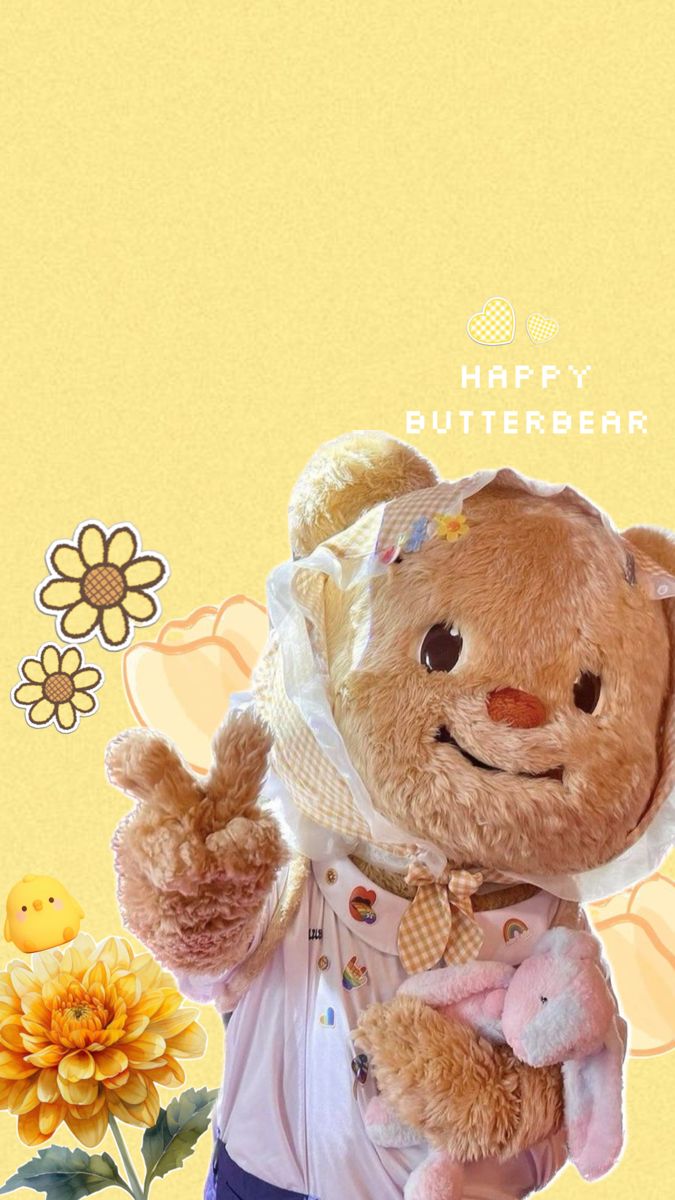 Butterbear happy wallpaper. Kartun, Ilustrasi