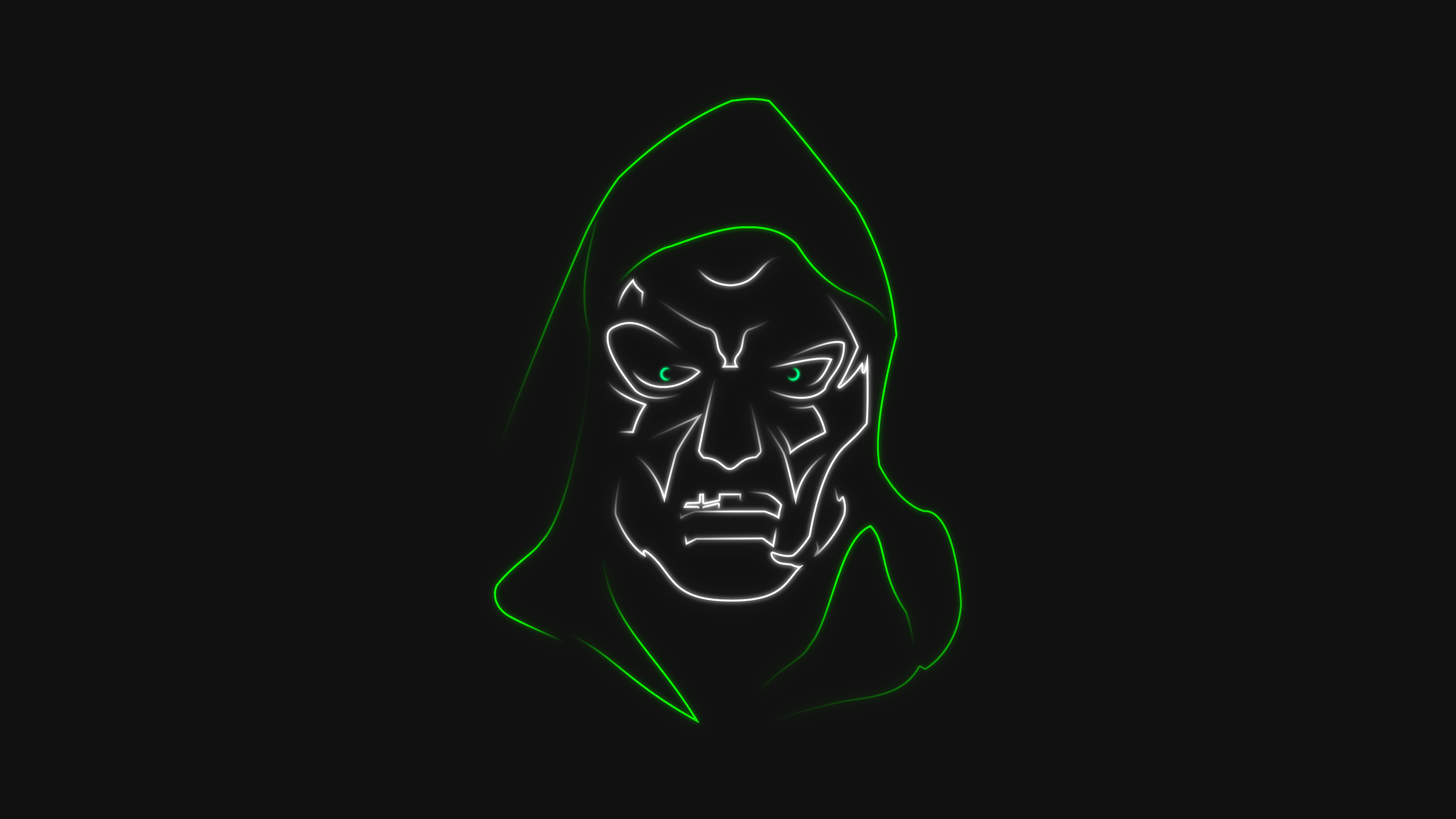 Artwork Dr Doom desktop wallpaper. Neon sign design