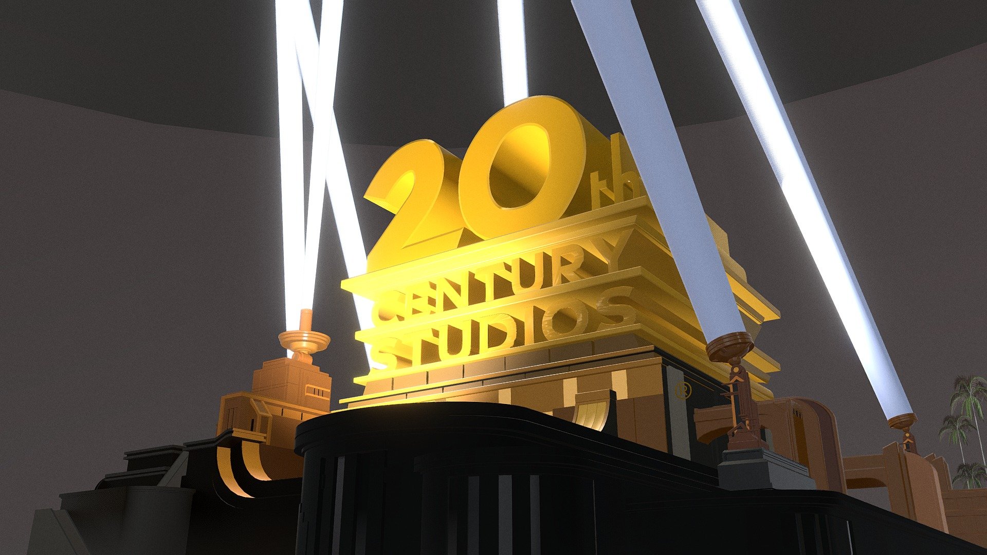 Realistic 20th century studios logo Free 3D model by Lighting Studios [1d21693]
