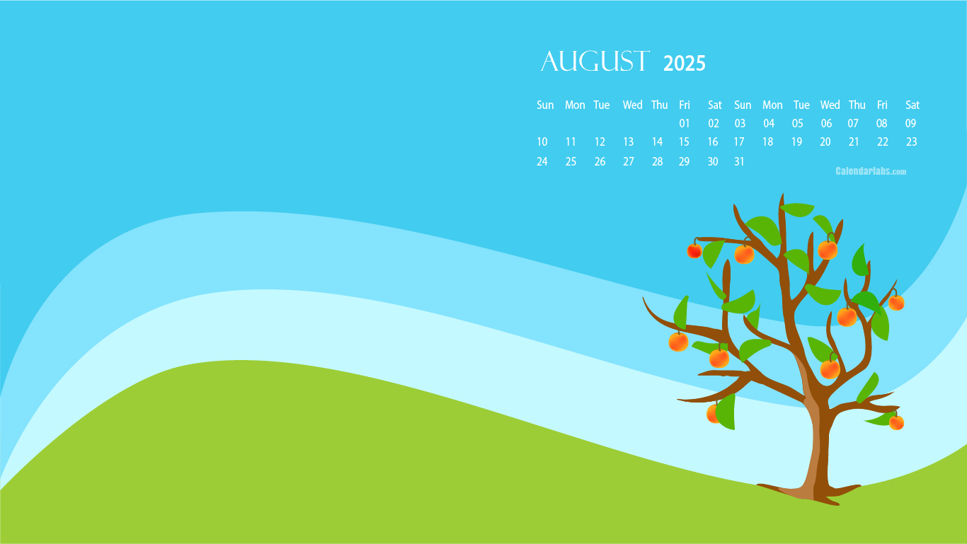 August 2025 Desktop Wallpaper Calendar