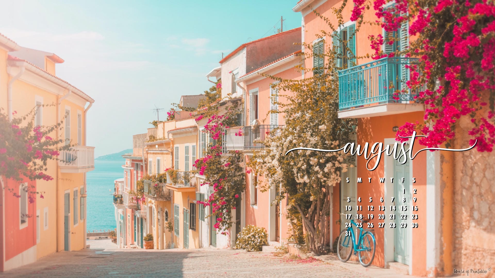 August Calendar Wallpaper Desktop & Phone Background