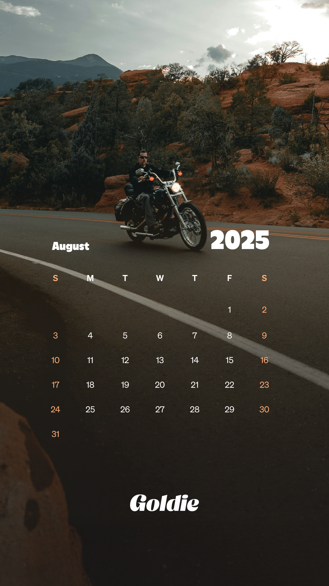 Free August 2025 Calendar Wallpaper