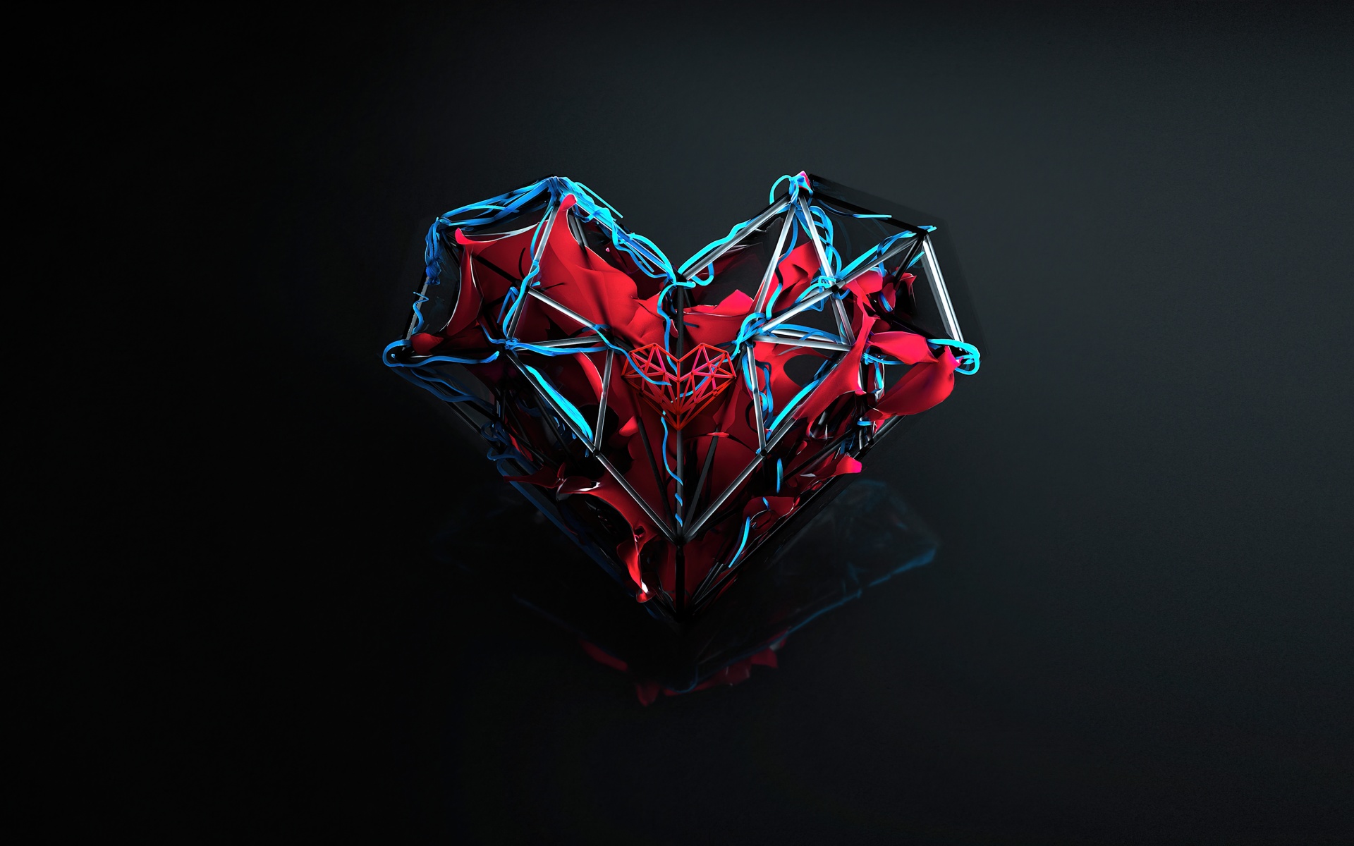 Love heart Wallpaper 4K, Dark aesthetic, Artwork