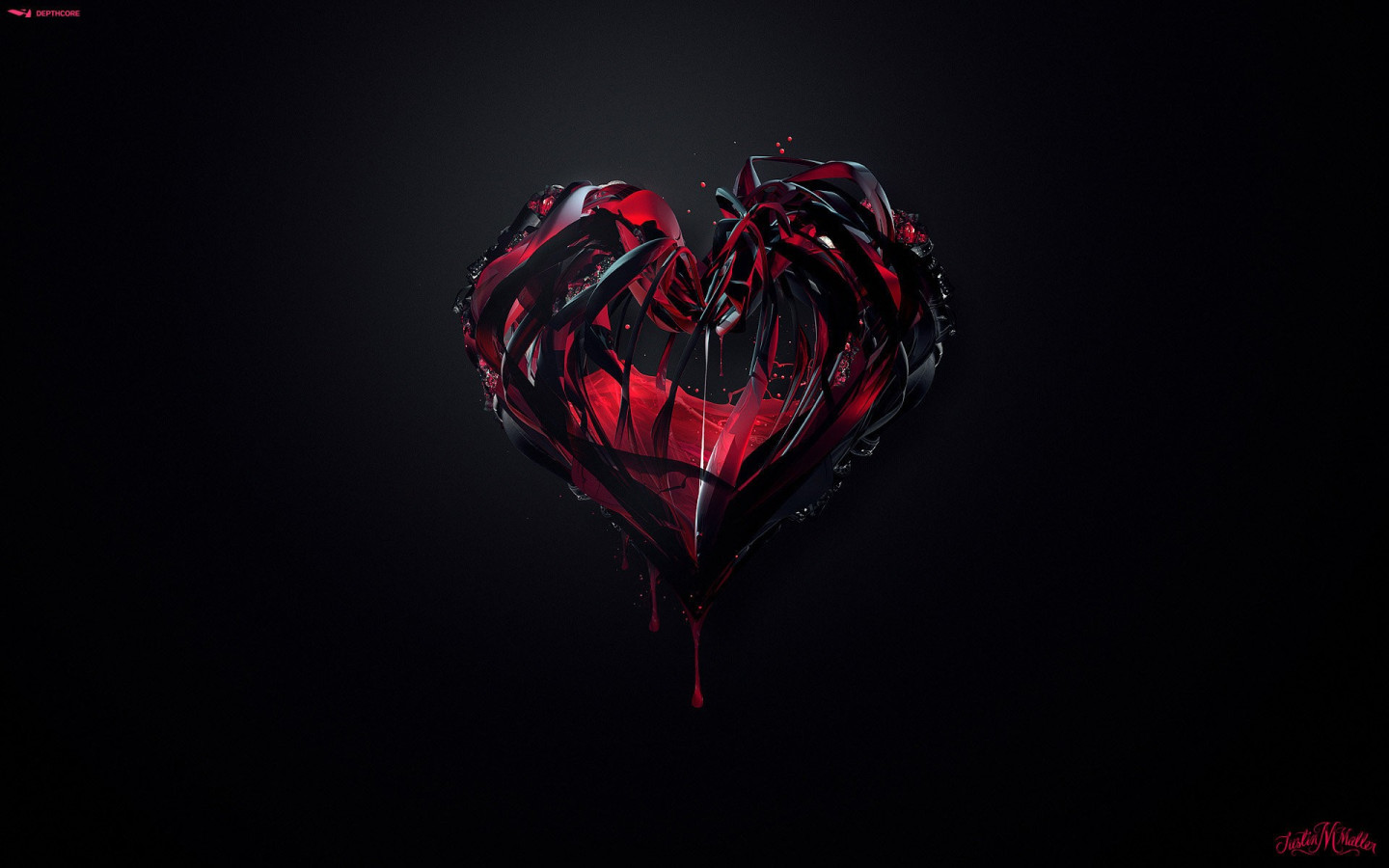 Heart Black Background Desktop Wallpaper 34170