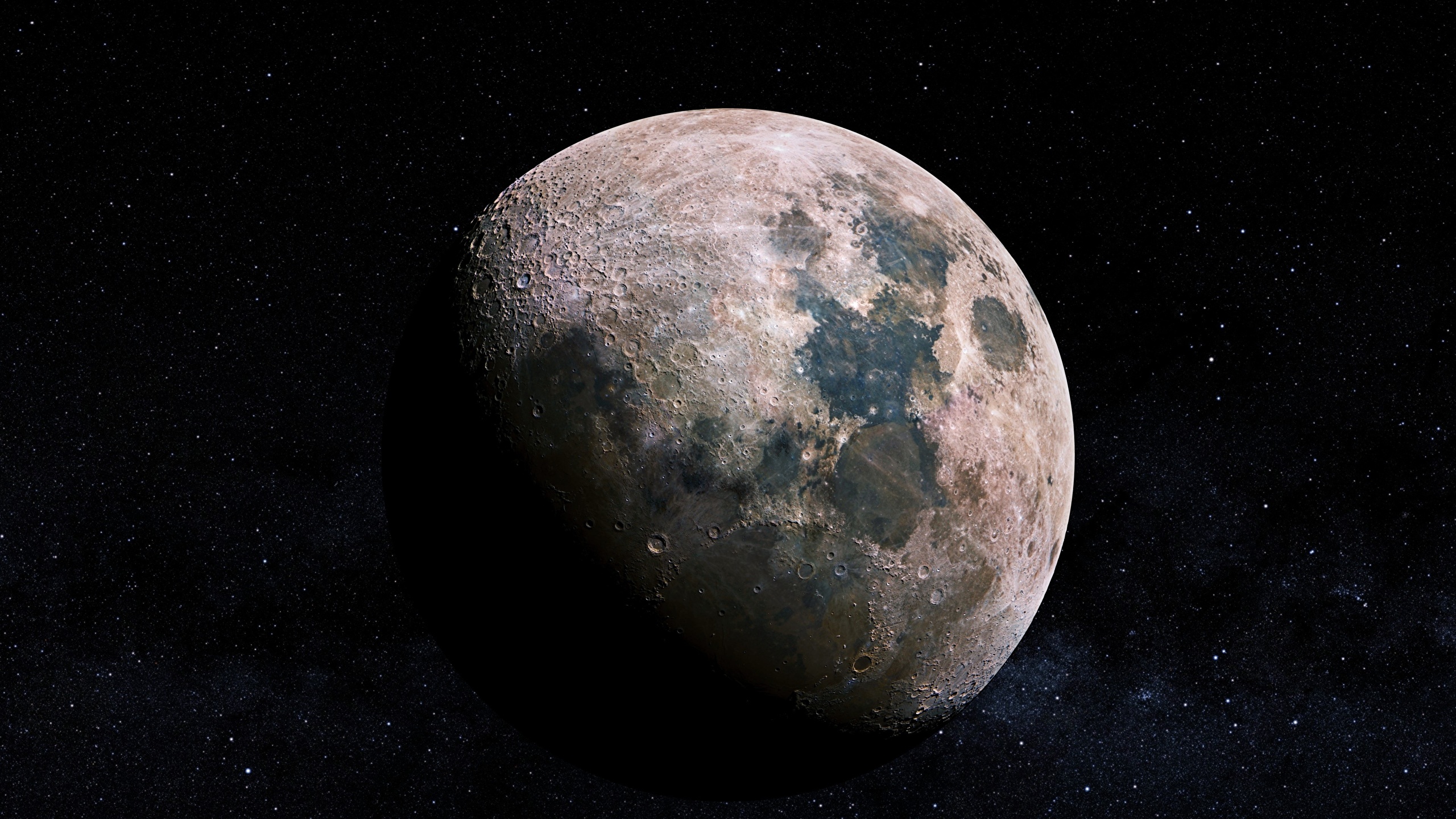 Wallpaper Space Moon Closeup 2560x1440