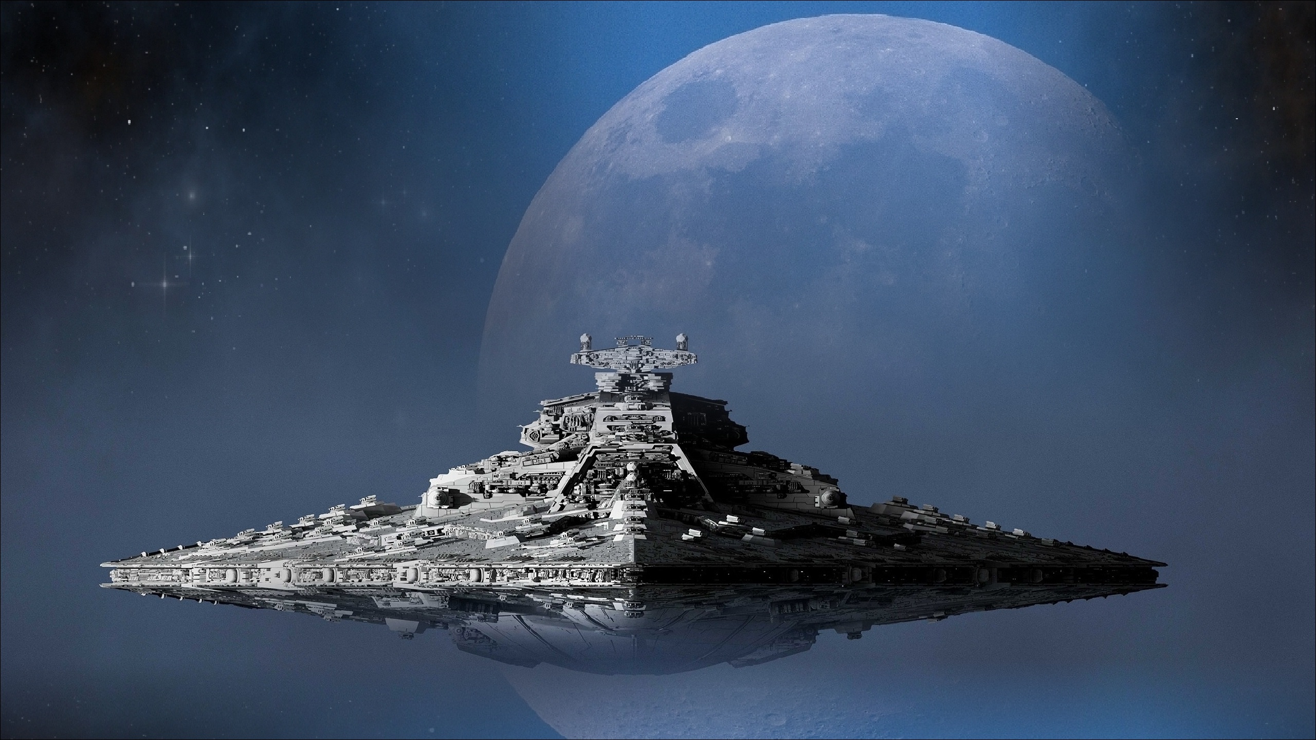 Wallpaper space, UFO, The moon, art, ART, Moon, Space, UFO for mobile and desktop, section космос, resolution 2560x1440