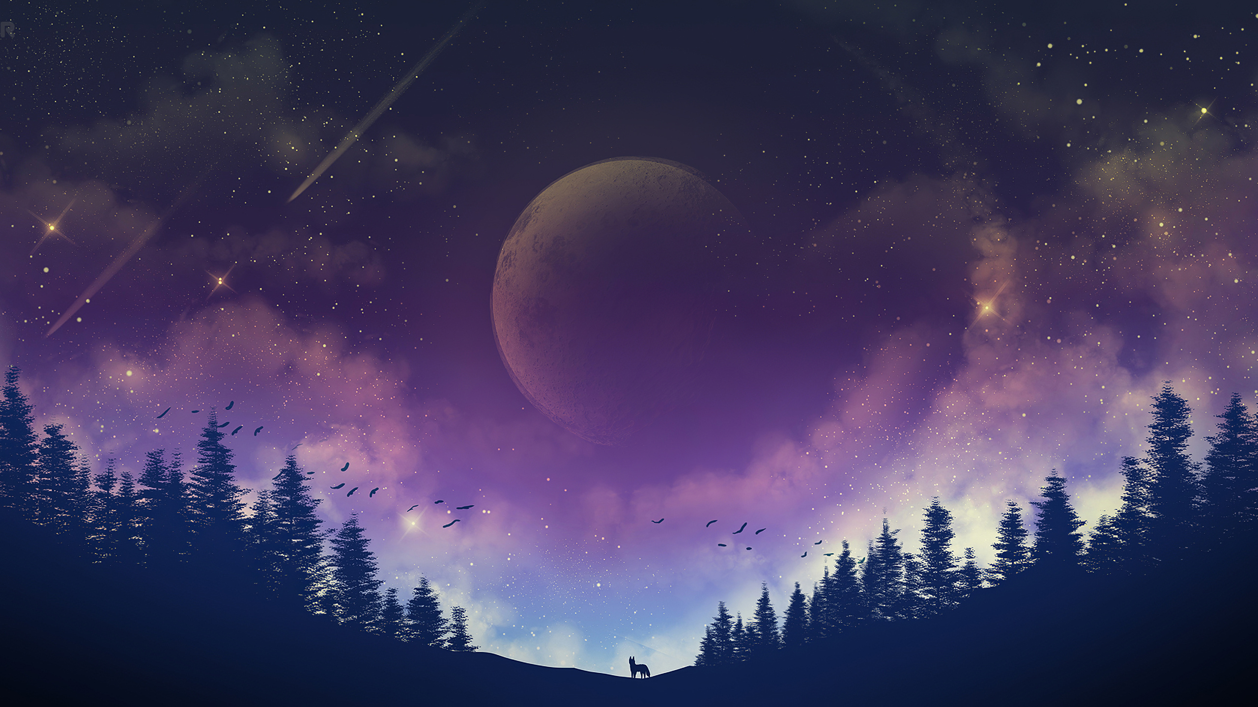 Moon Fox Galaxy 4k 1440P Resolution , HD 4k Wallpaper, Image, Background, Photos and Picture
