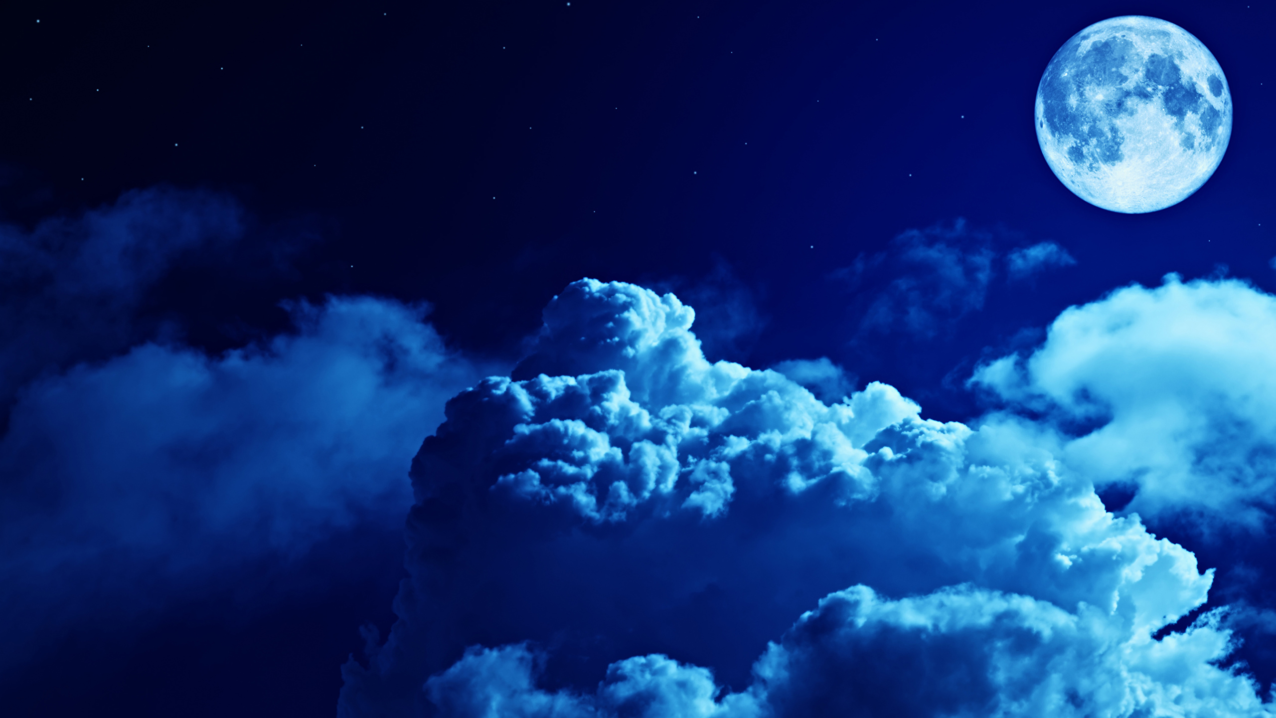Photos Nature Sky Moon night time Clouds 2560x1440