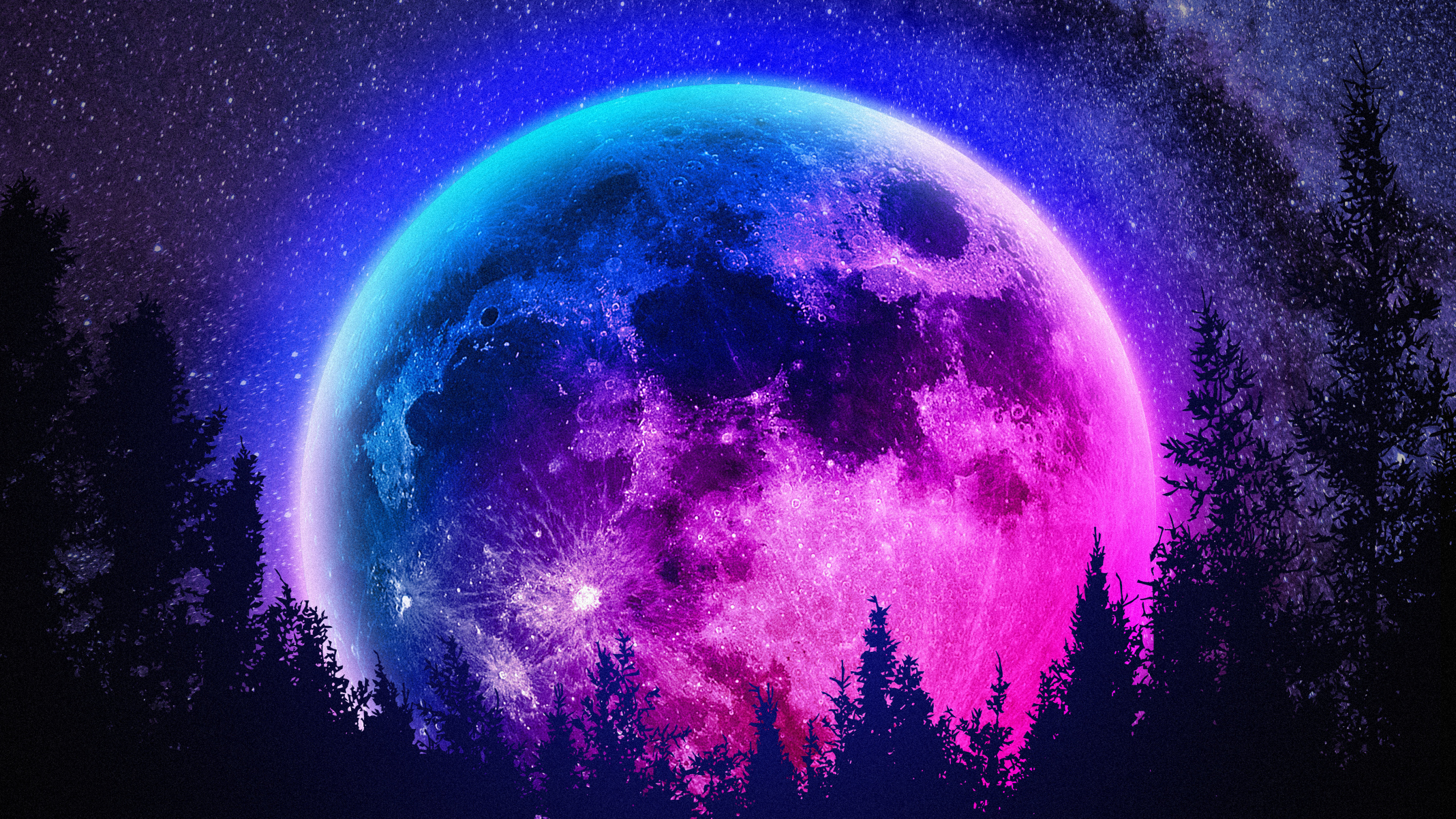 WQHD, QHD, 16:9 Moon Wallpaper Free 2560x1440 High Quality Background