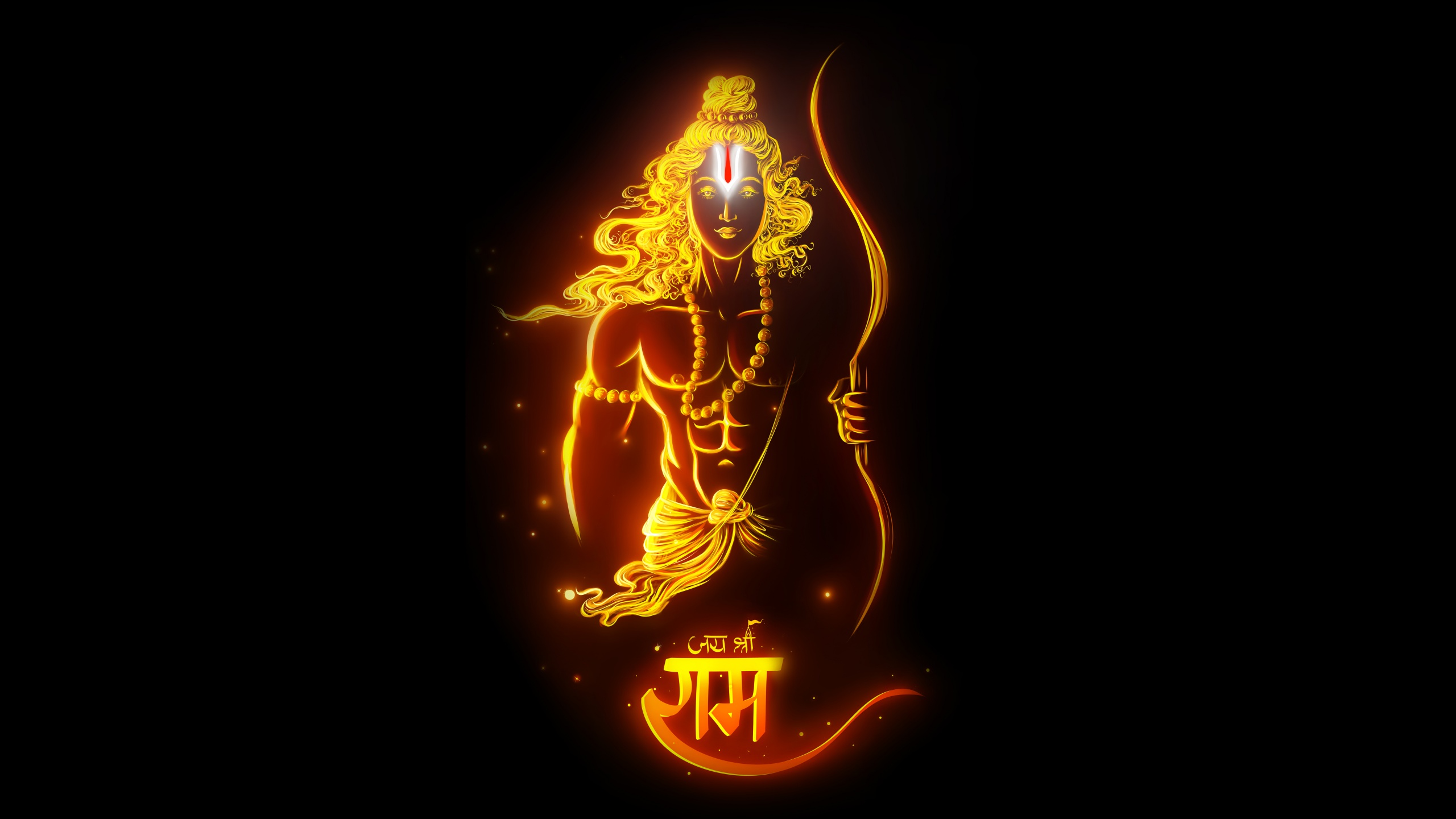 Jai Shri Ram Wallpaper 4K, Hindu God, 8K, Lord Rama, Glowing